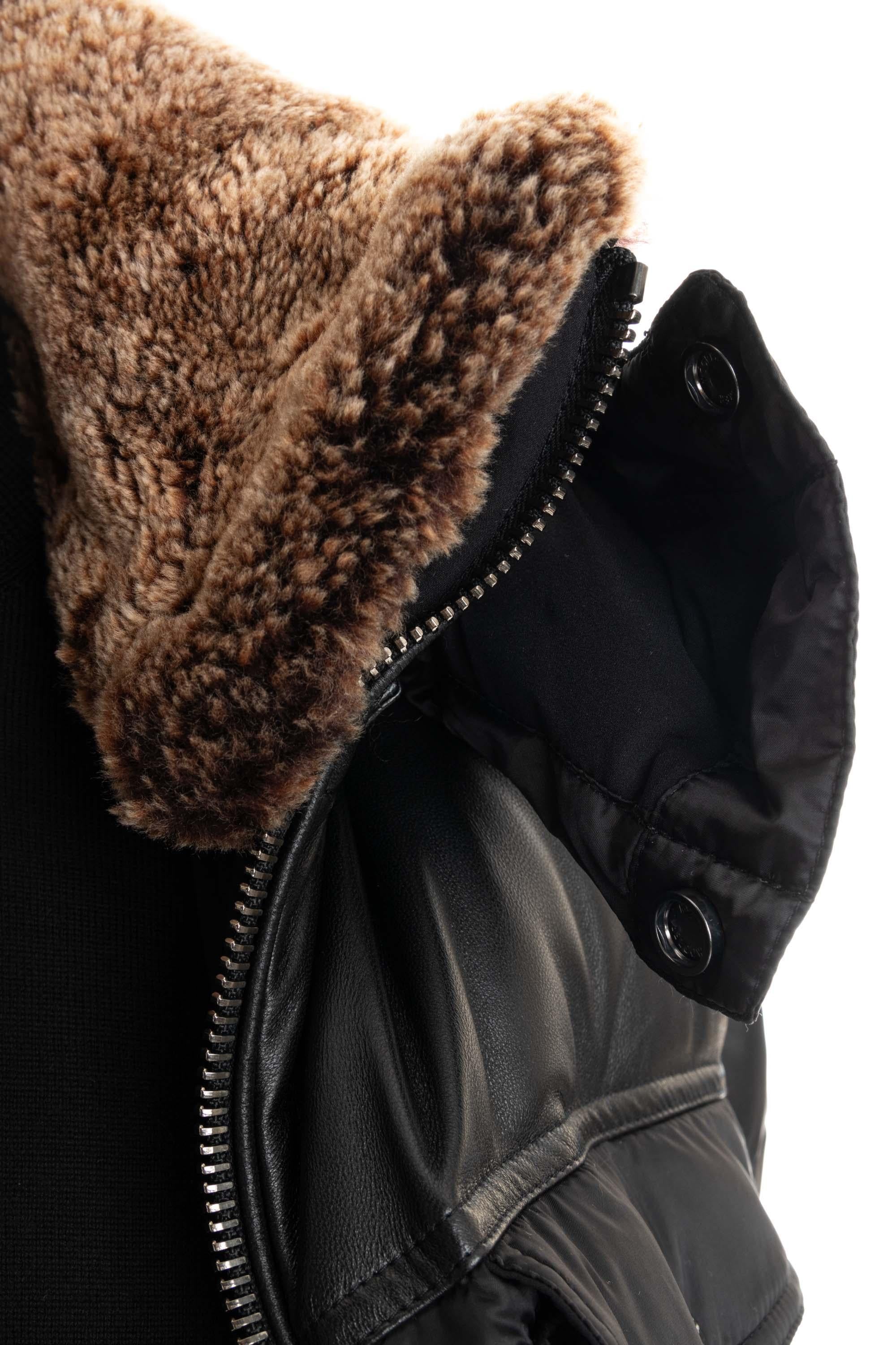 Moorer Bomber in nylon e pelle modello Alarick-Peh ALARICK-PEH NERO