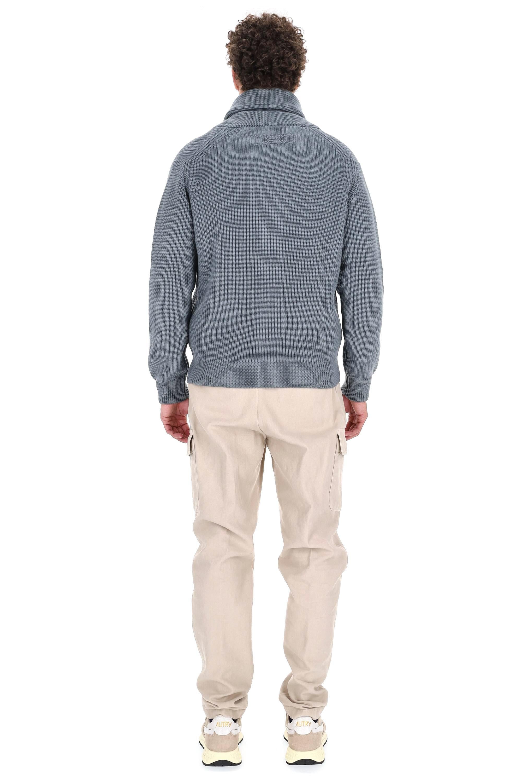 Drumohr Cardigan Steve Mc Queen collo a scialle in lana merino D5M419PNL 475