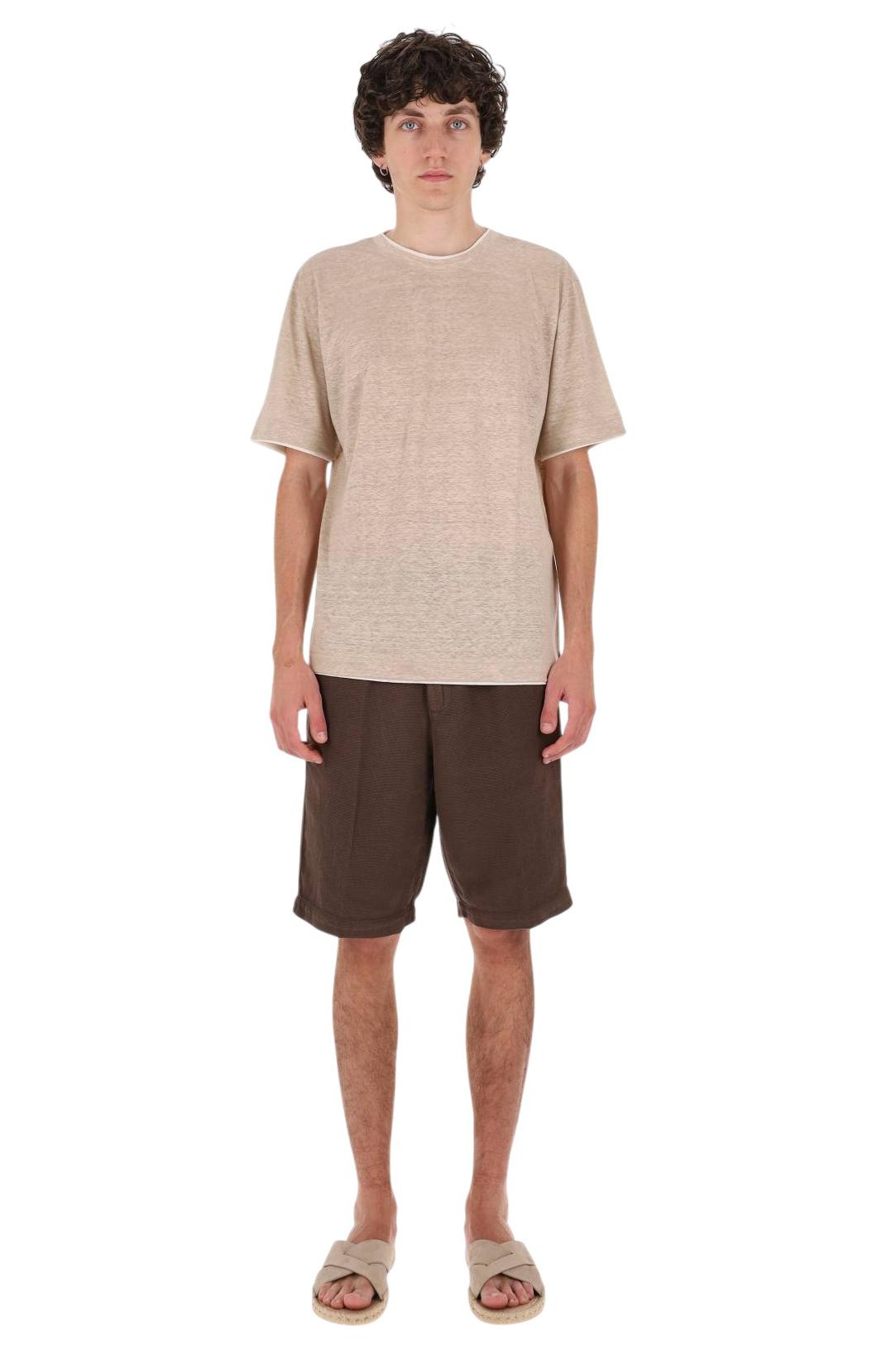 Eleventy T-shirt in jersey di lino con doppi bordi M75TSHM07 TES0M241 02-01