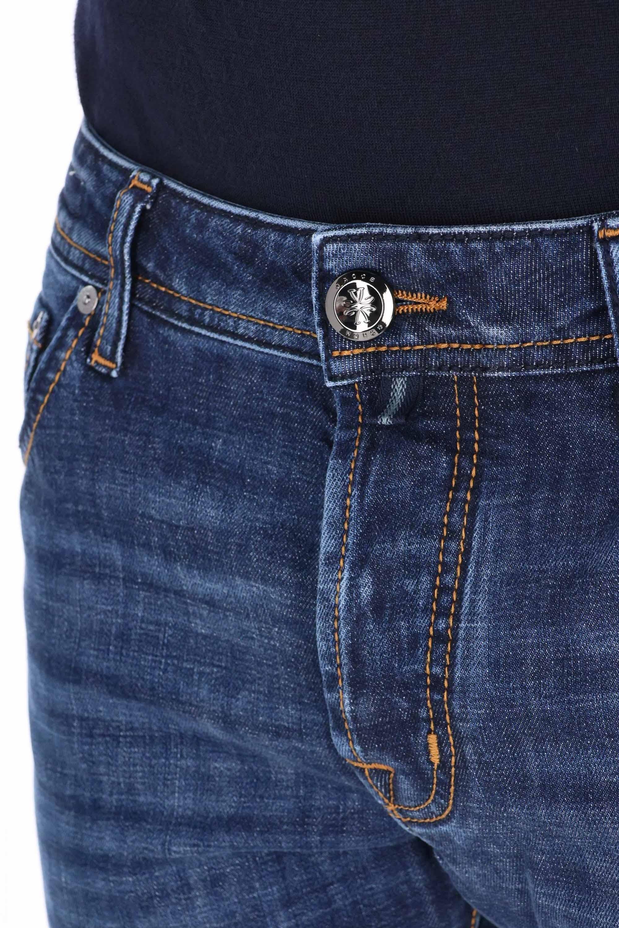 Jacob Cohen Jeans in cotone comfort etichetta in pelle saffiano Nick fit JUM_QE006-032-S3736 100D