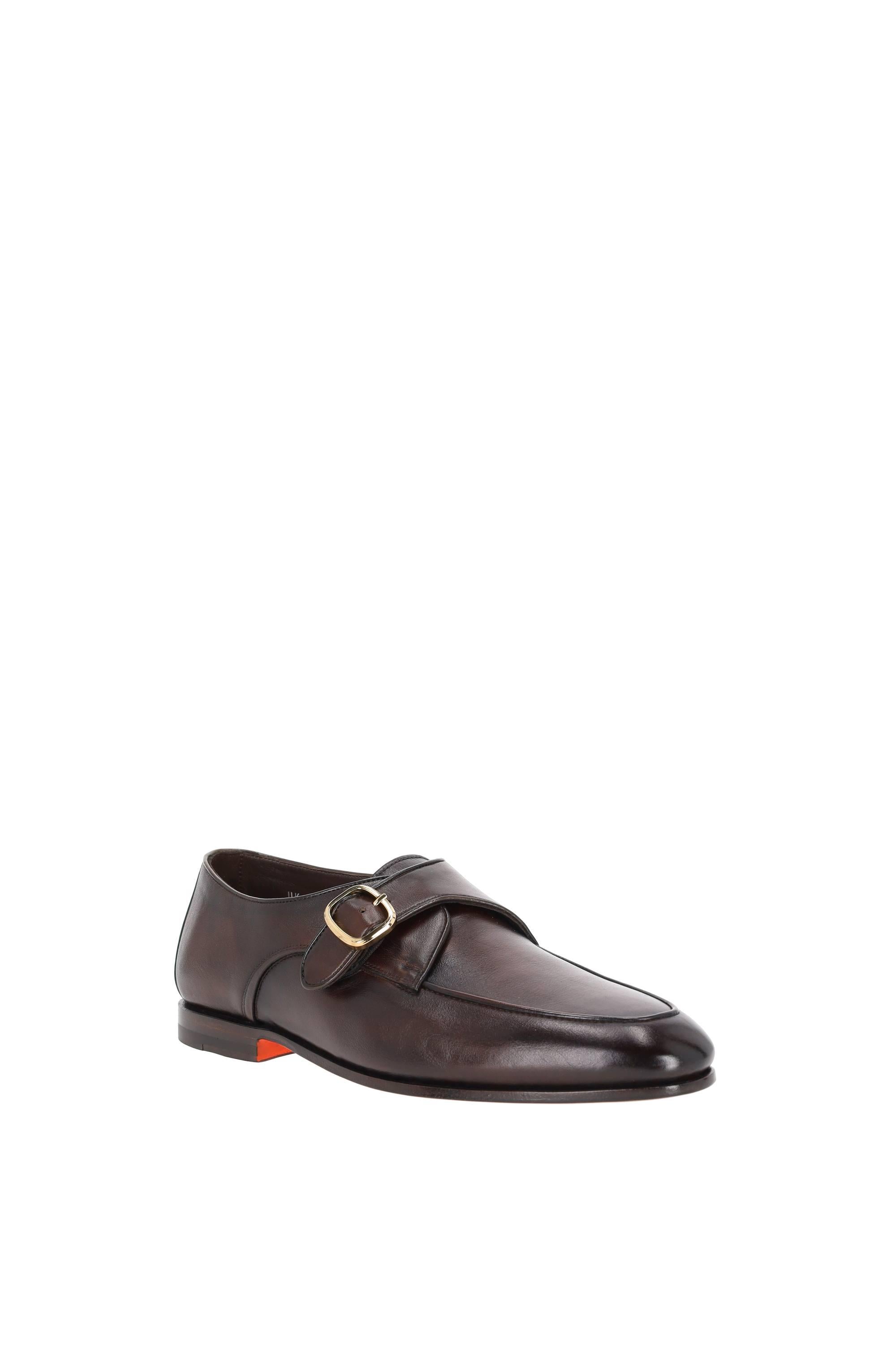 Santoni Scarpa mono fibbia in pelle mod. Carlo lavorazione goodyear MCNC19259SA4SMEM T50