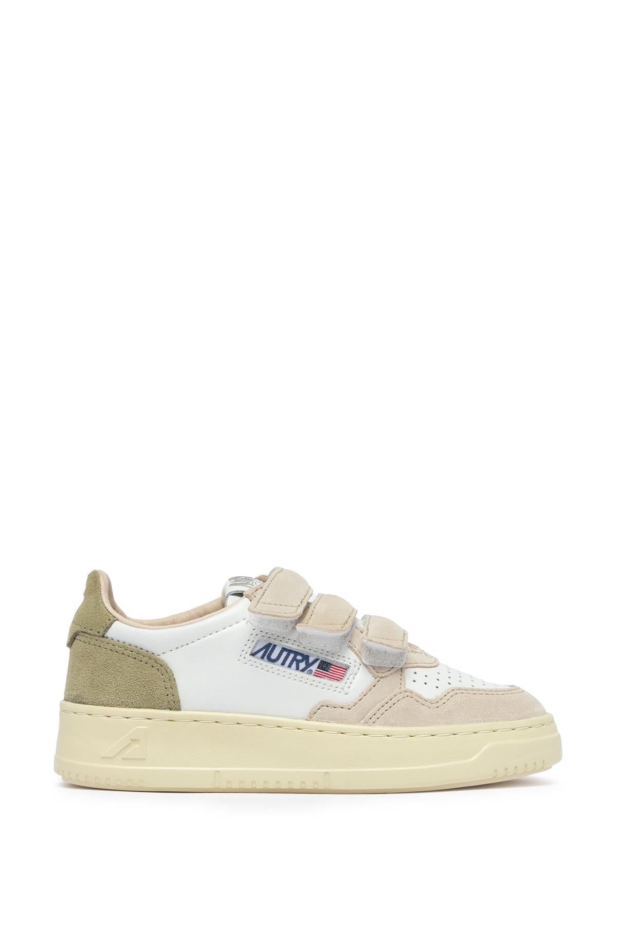 Autry Sneaker Medalist bambino in pelle e camoscio con strappi KILK 3U05 GREYGN/WHT/SND