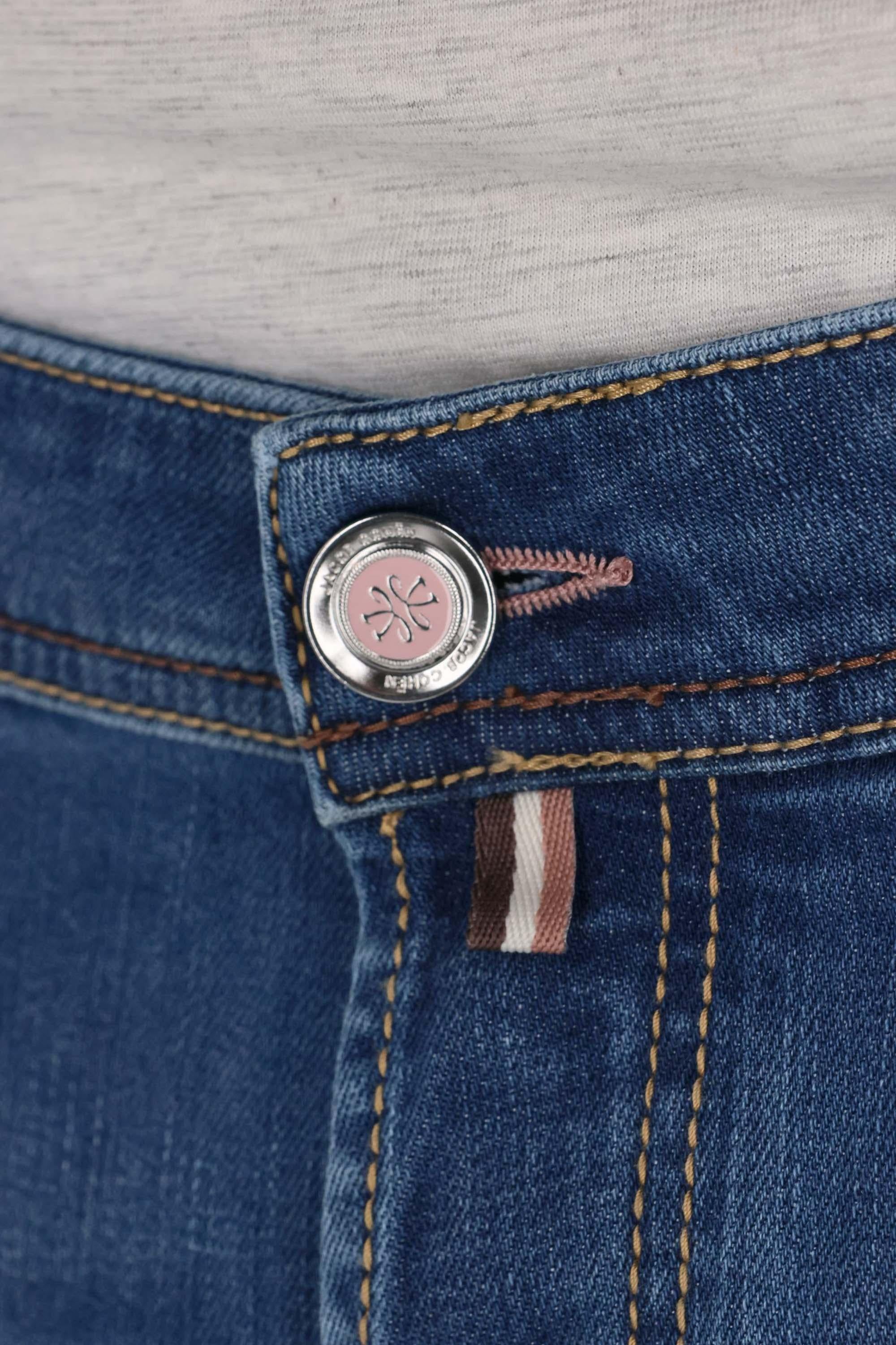 Jacob Cohen Jeans etichetta pelle logata rosa in cotone comfort Nick fit QE006-056-S4255 200D