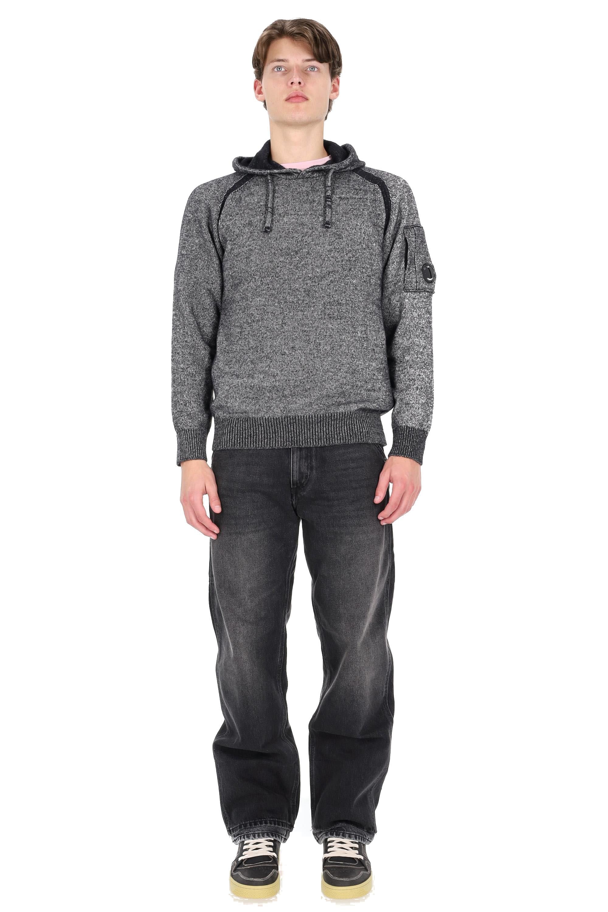 CP Company Maglia-felpa in lana moulinè con cappuccio MKN254A00-6170A/2 M97