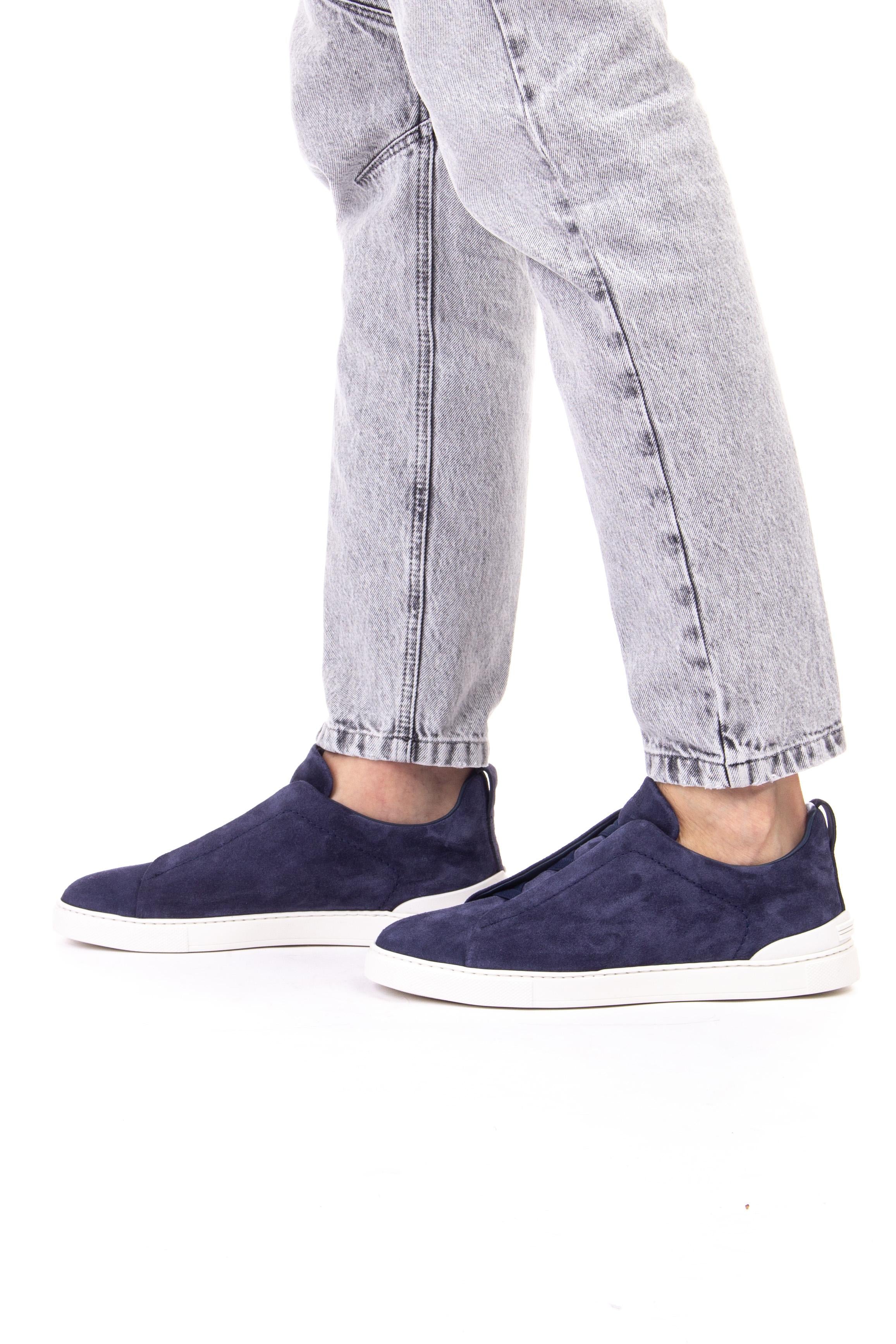 Zegna Sneakers Triple Stitch in camoscio LHSOY A4667X NEW3 RTZ