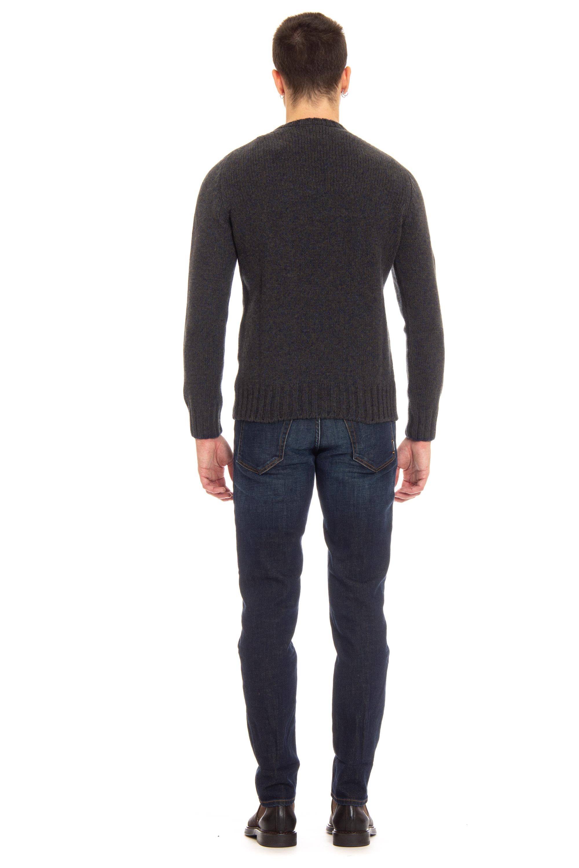 Maglia girocollo in lana vergine mouline' 10182 2570_N9 752 Gran Sasso