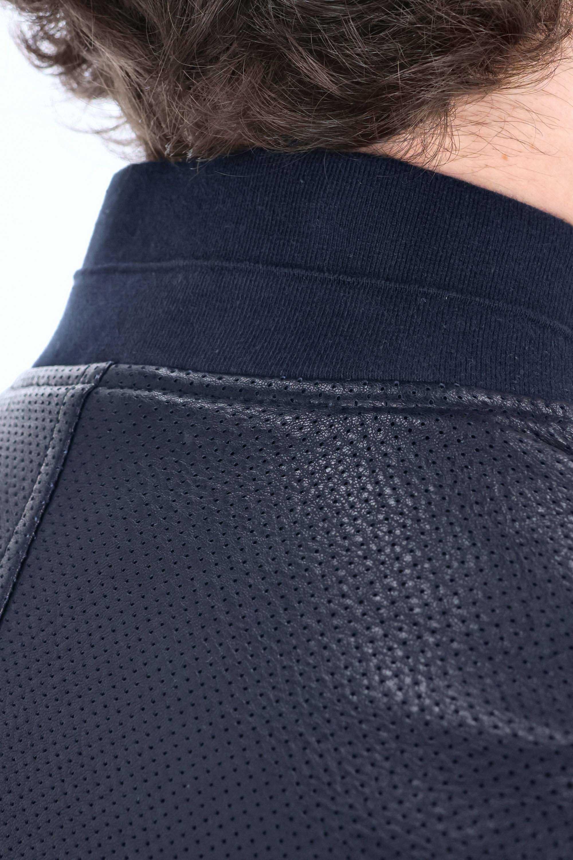 Giubbino bomber in pelle traforata MPMUF1928 C8410 Brunello Cucinelli