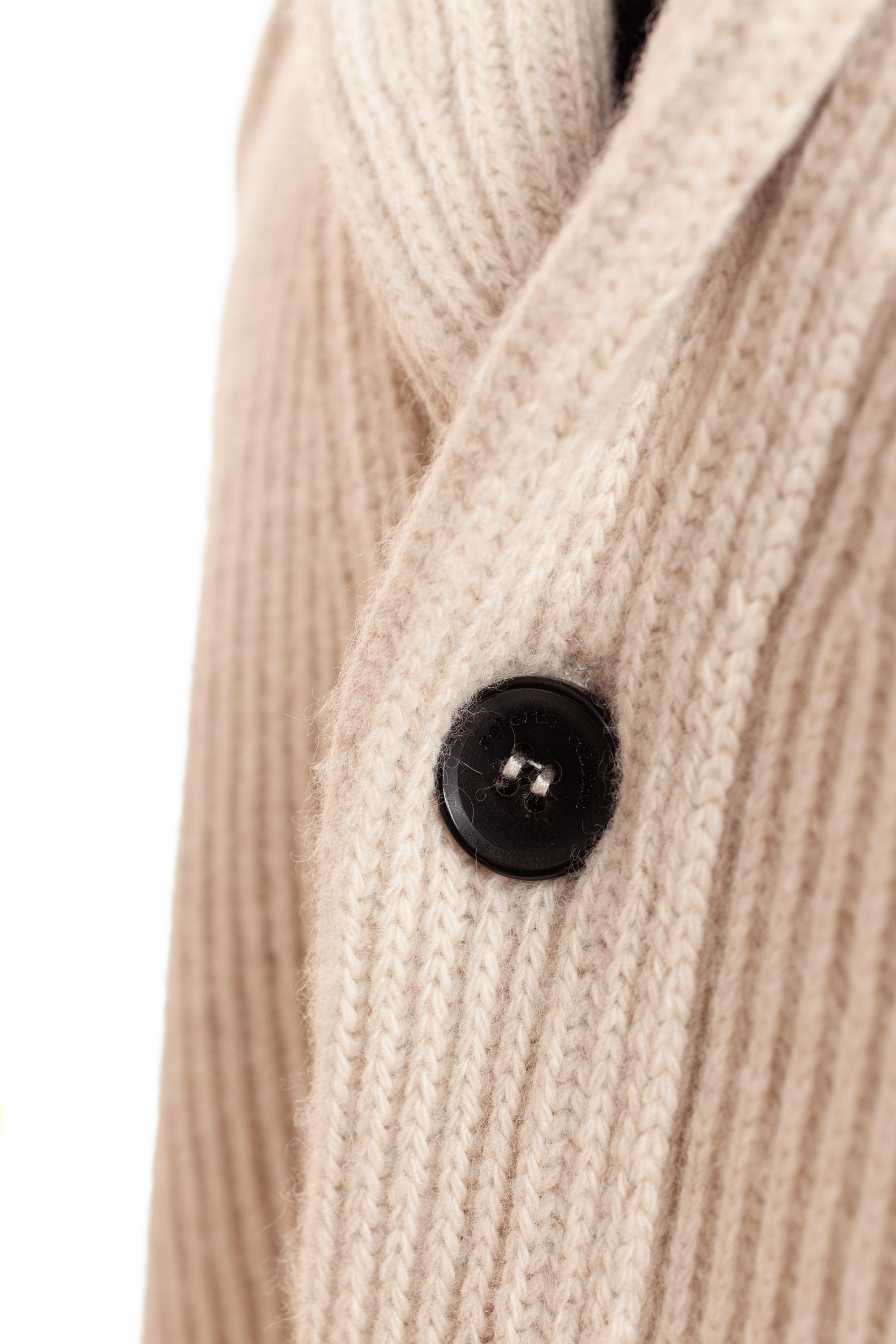 Cardigan sciallato a costa inglese in lana-cashmere RP37212 RP3716 Roberto Collina