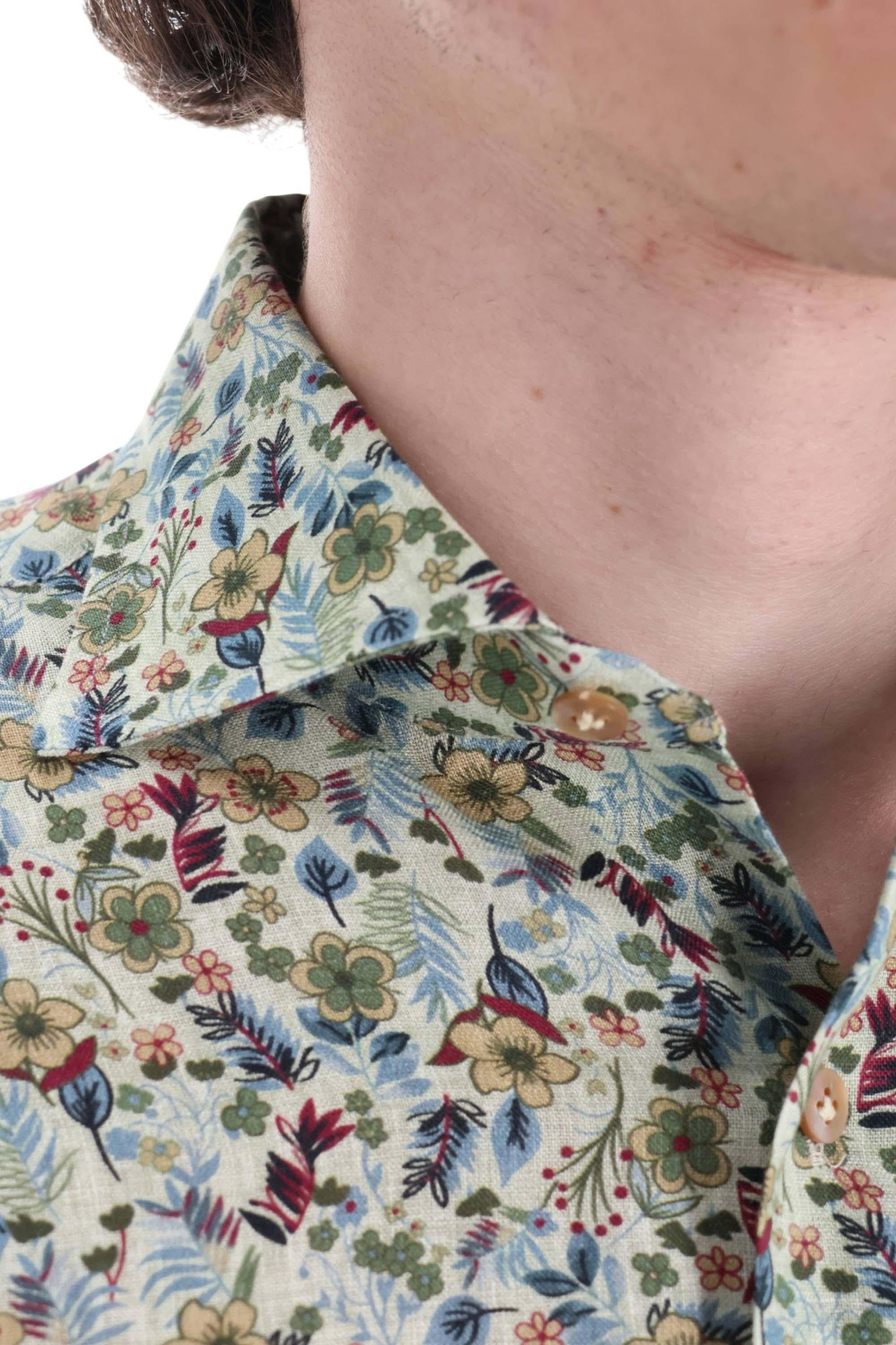Borriello Camicia in lino floreale 22054 3
