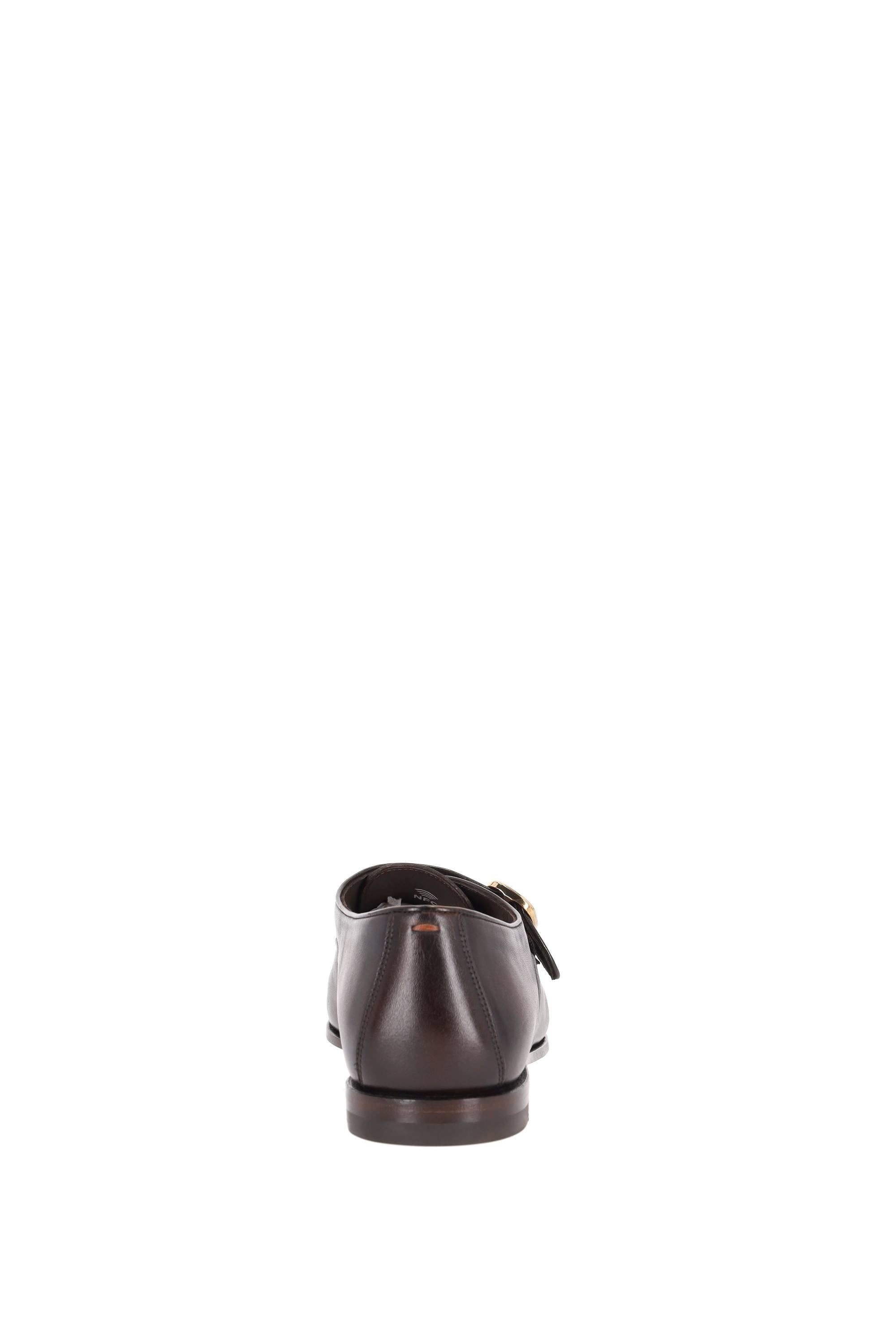 Santoni Scarpa mono fibbia in pelle mod. Carlo lavorazione goodyear MCNC19259SA4SMEM T50