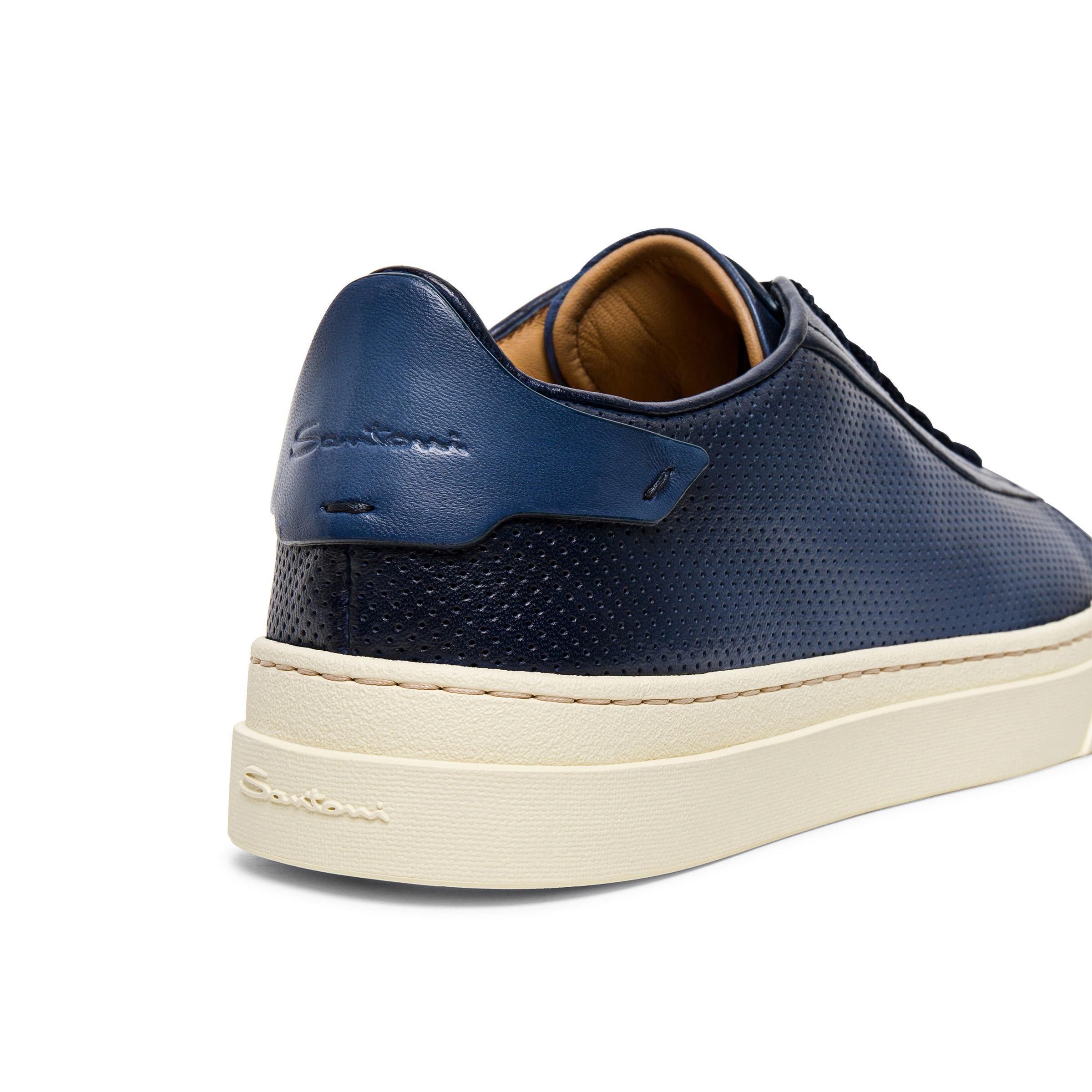 Sneaker in pelle traforata mod. gloria MBGT21651LAREFGO/2 U47 Santoni