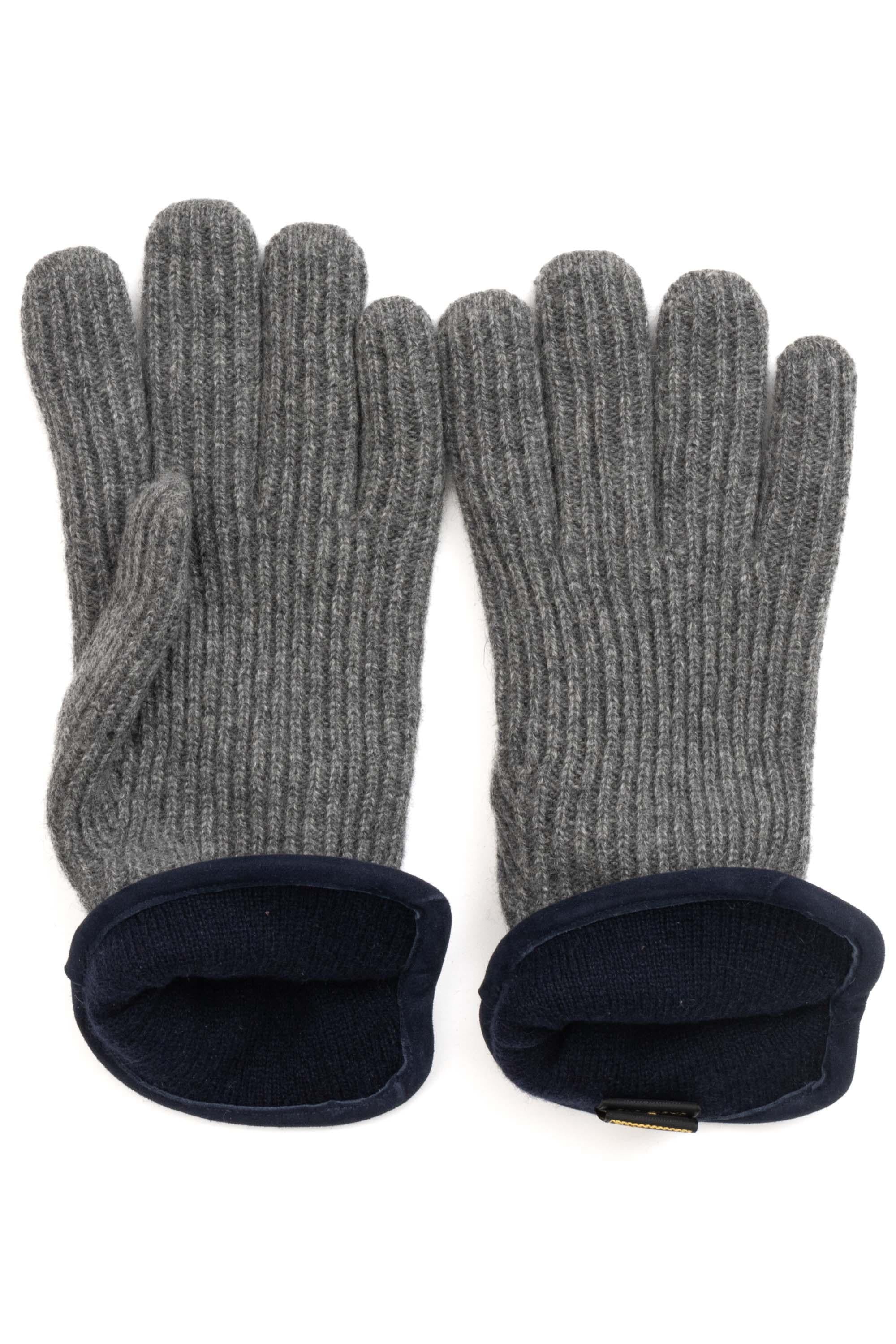 Restelli Guanto in cashmere con dettagli in nappa 9/3 GRIG