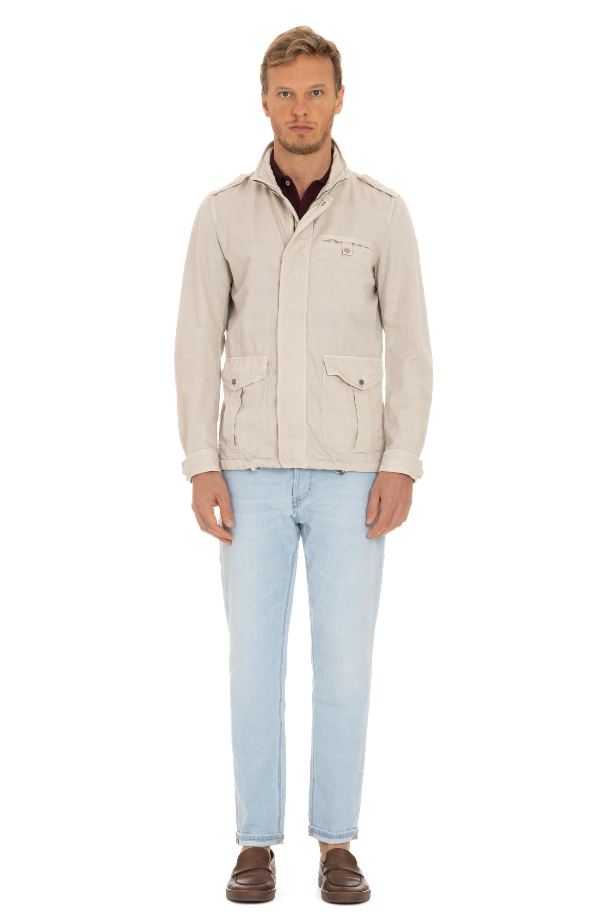 Herno Field jacket in cotone-lino sfoderata FI000112U 2605T01