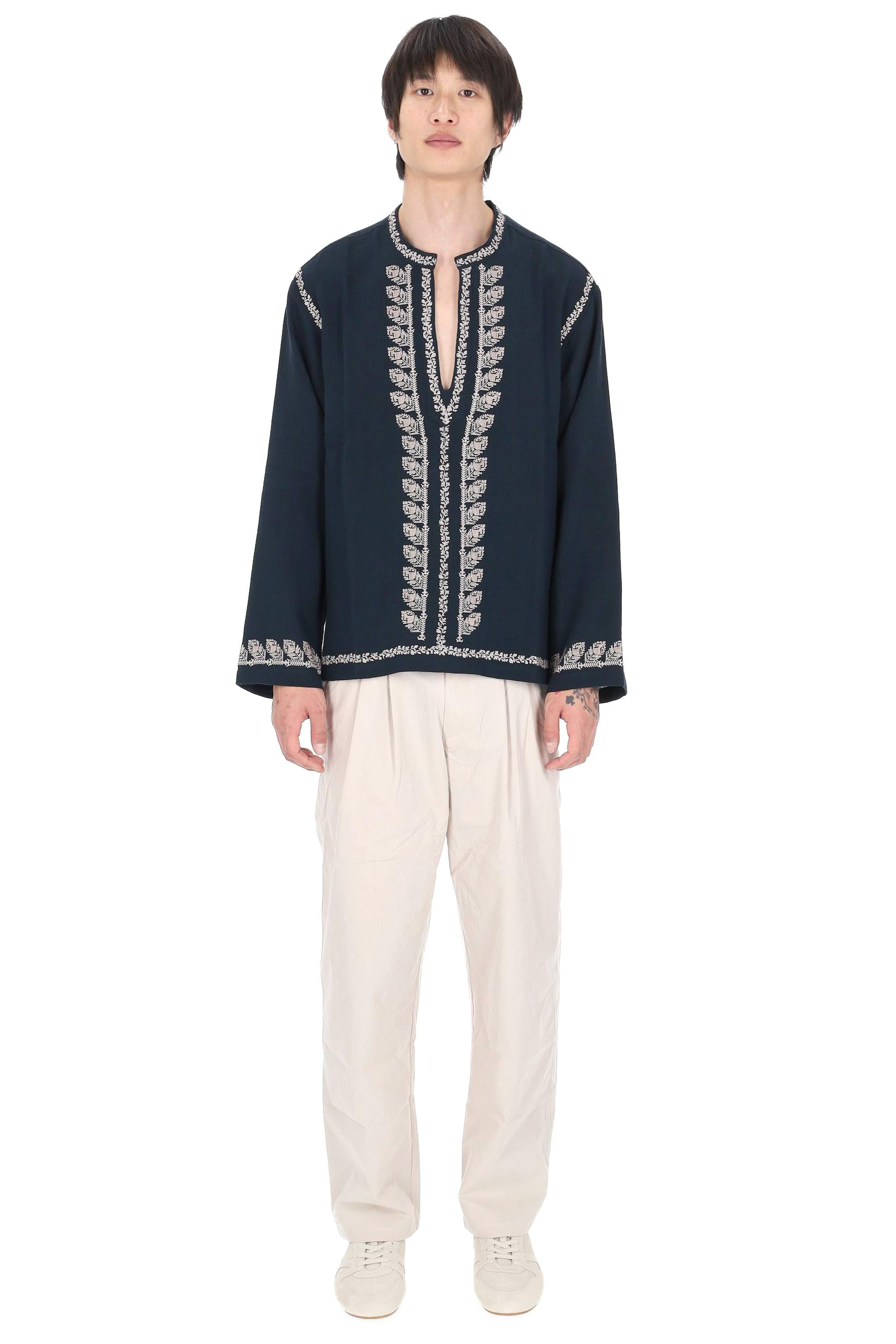 Isabel Marant Blusa in garza di cotone ricamata Cizalie HT0848HA-D1T10H 02FK