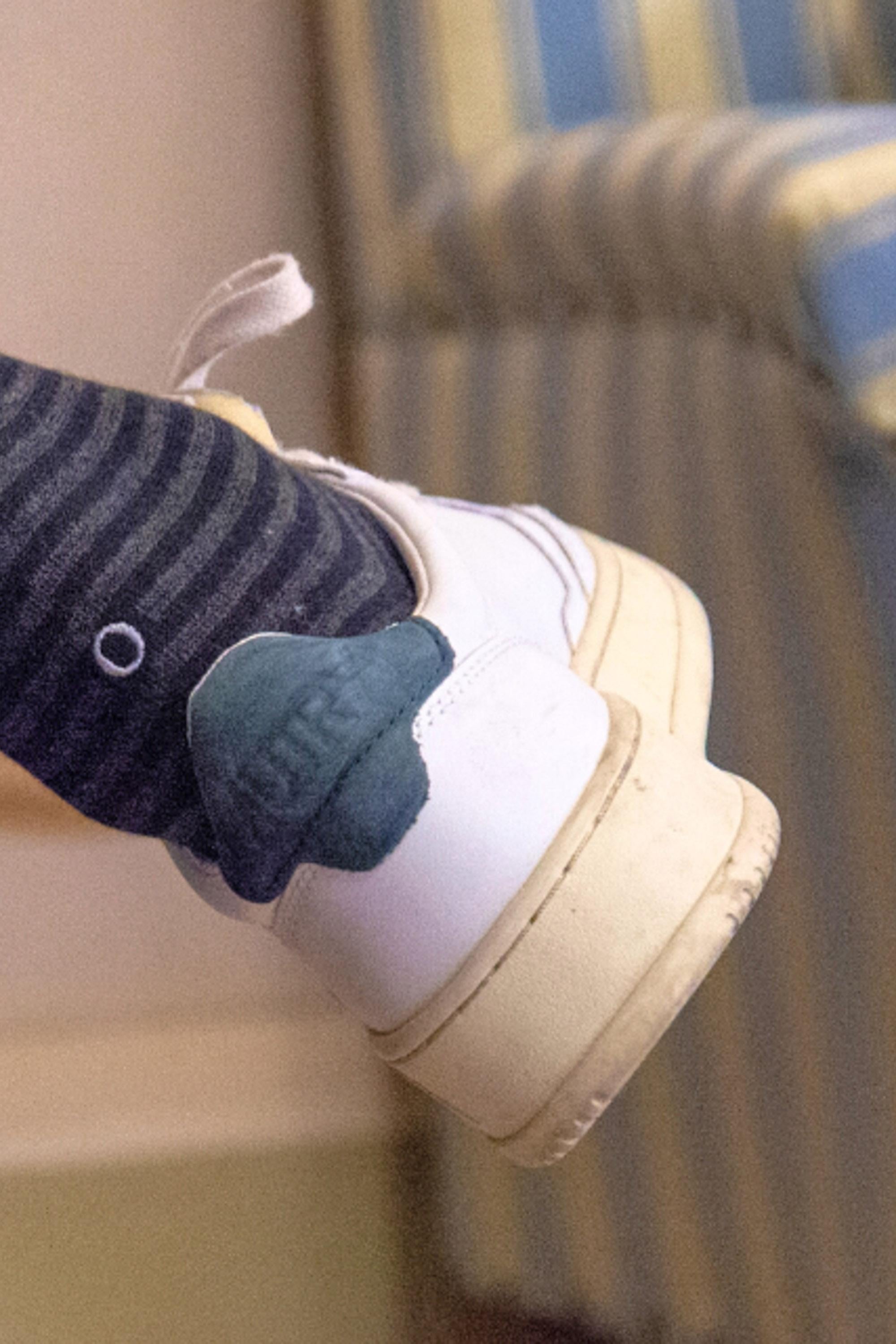 Individual Socks Calze in caldo cotone con iniziali grigie ricamate 309 NAVY/GRIGIO