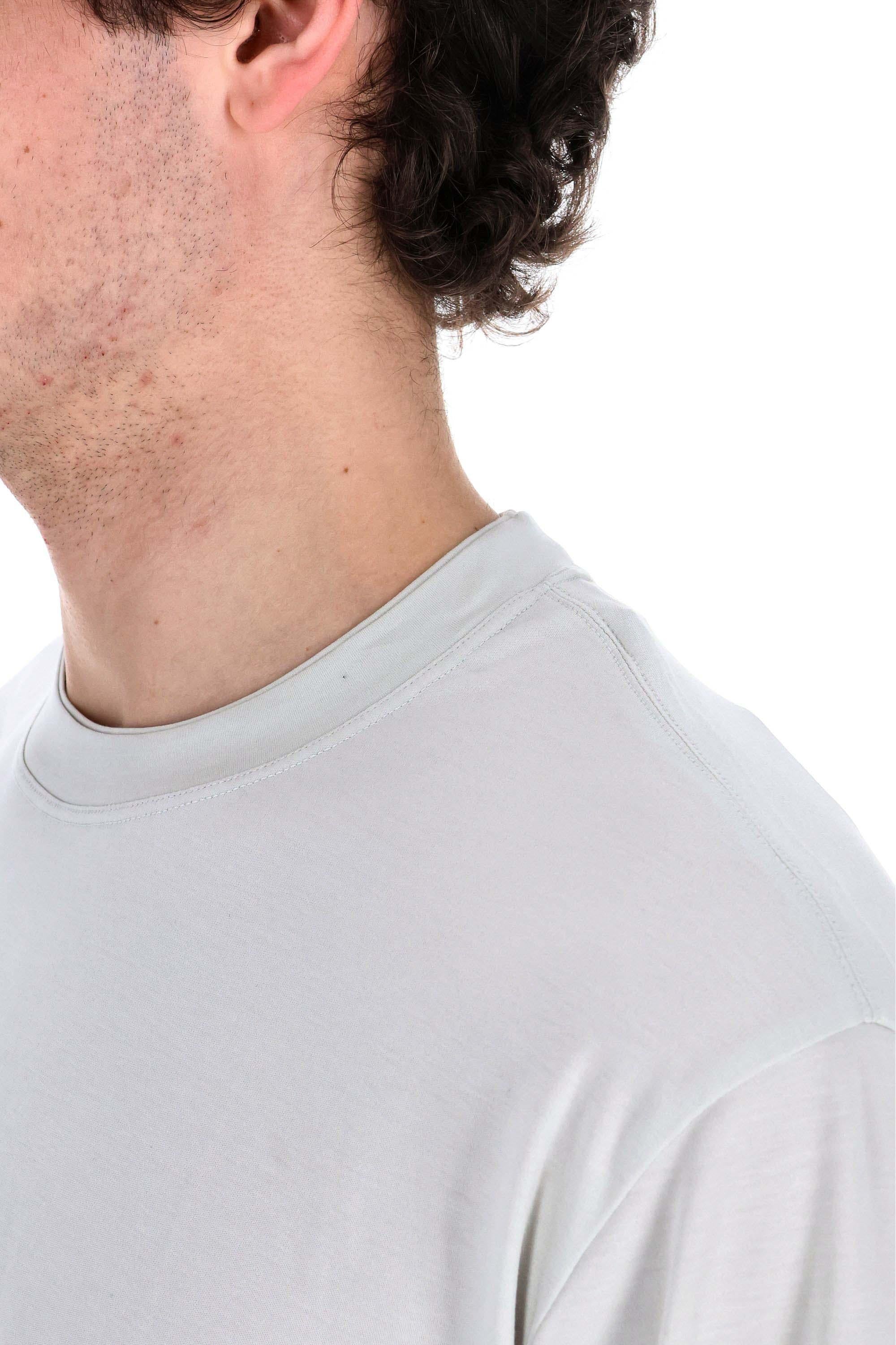 T-shirt in modal e cotone con doppi profili tono su tono K75TSHK19 02 Eleventy