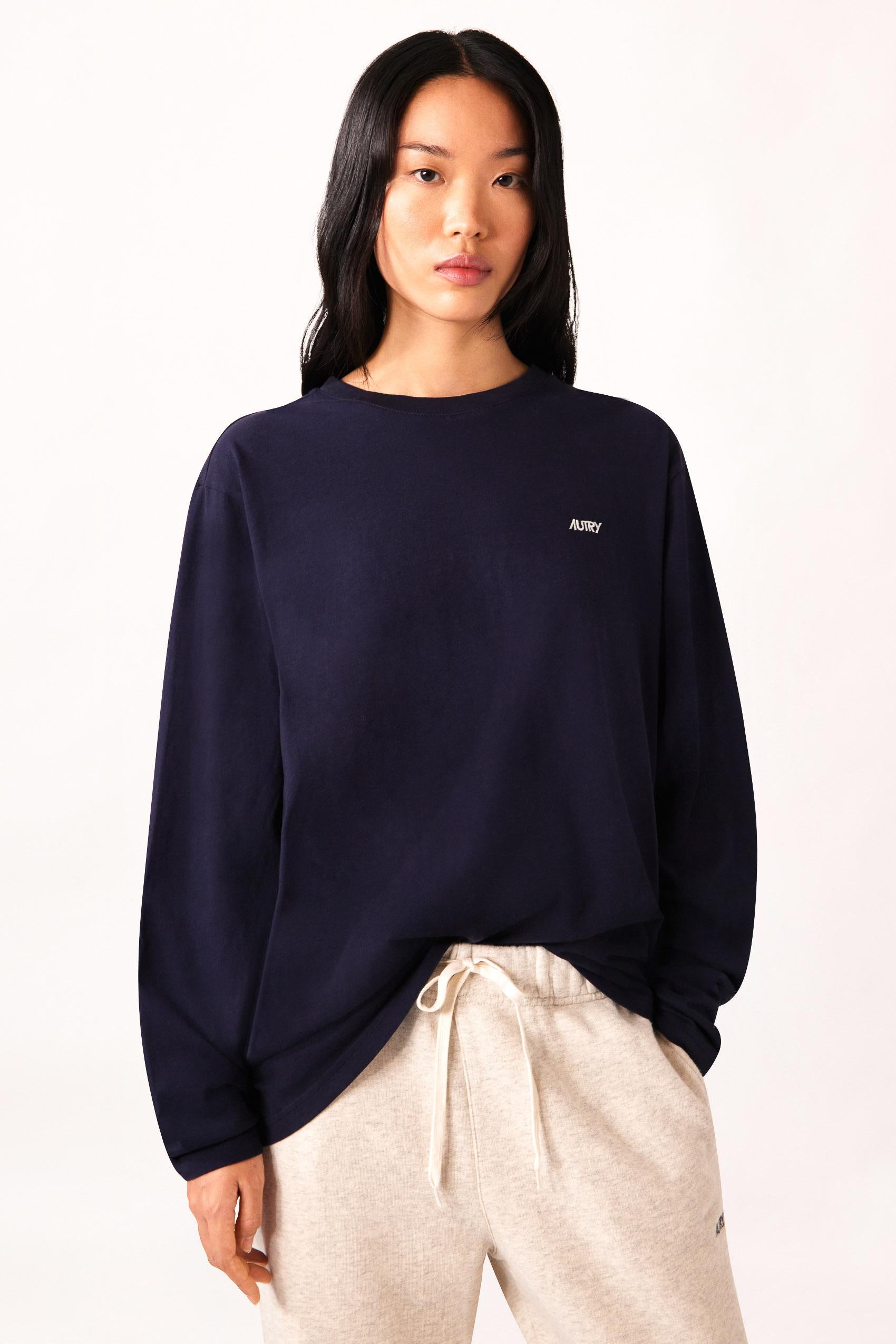 T-shirt in cotone manica lunga LSPX A6JB BLUE Autry