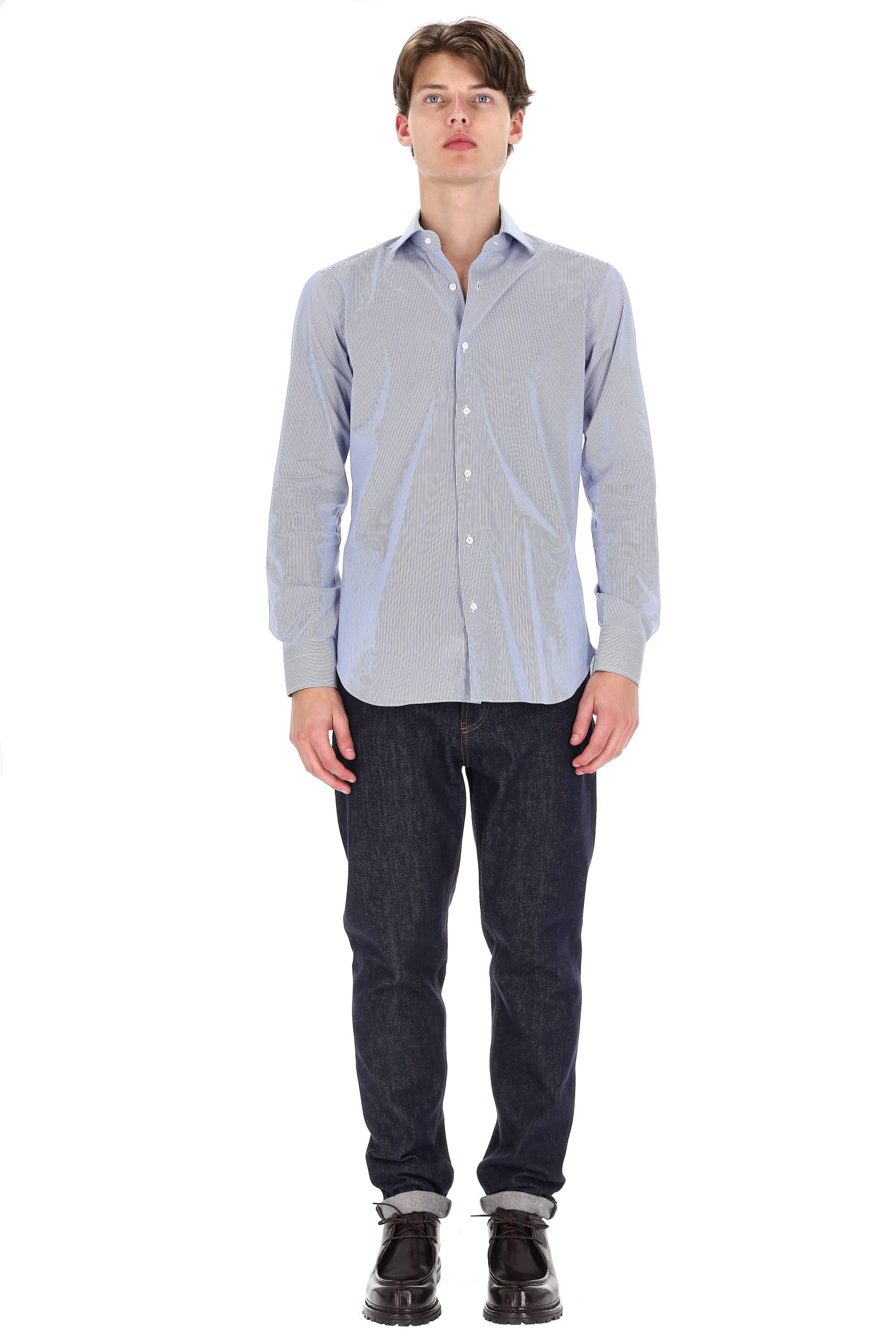 Barba Camicia bacchettata in popeline stretch linea Milano I1U13P0150031.U 0002
