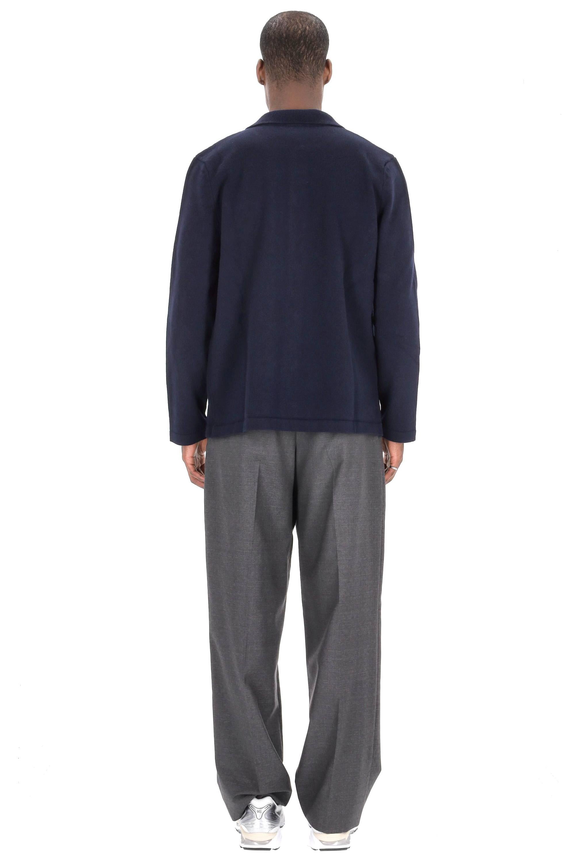 Cardigan in lana con taschino WOASB M03237 DARK NAVY A.P.C.