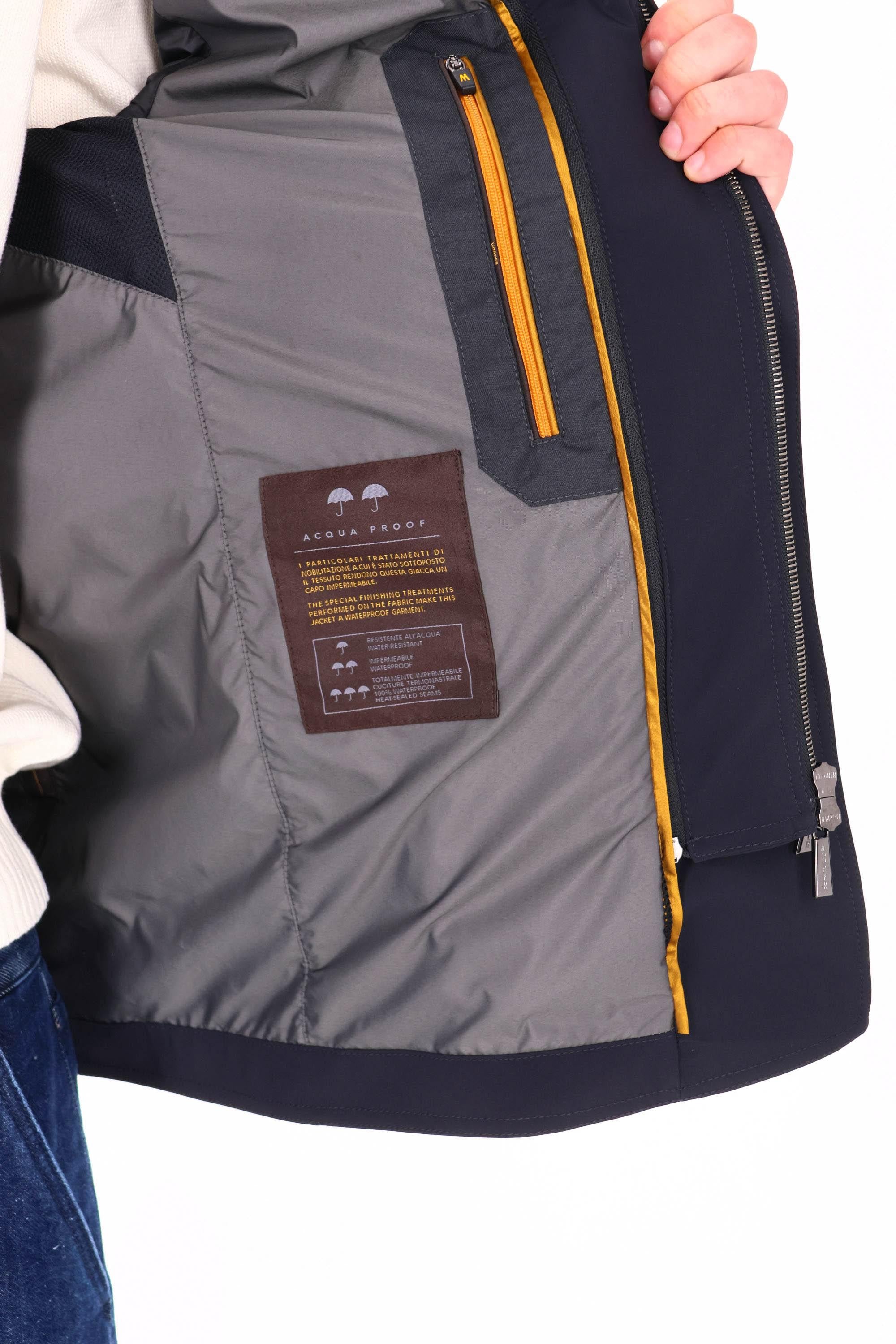 Moorer Giubbino overshirt in nylon stretch linea Acqua mod. Maffei-Kr MAFFEI-KR DARK BLU