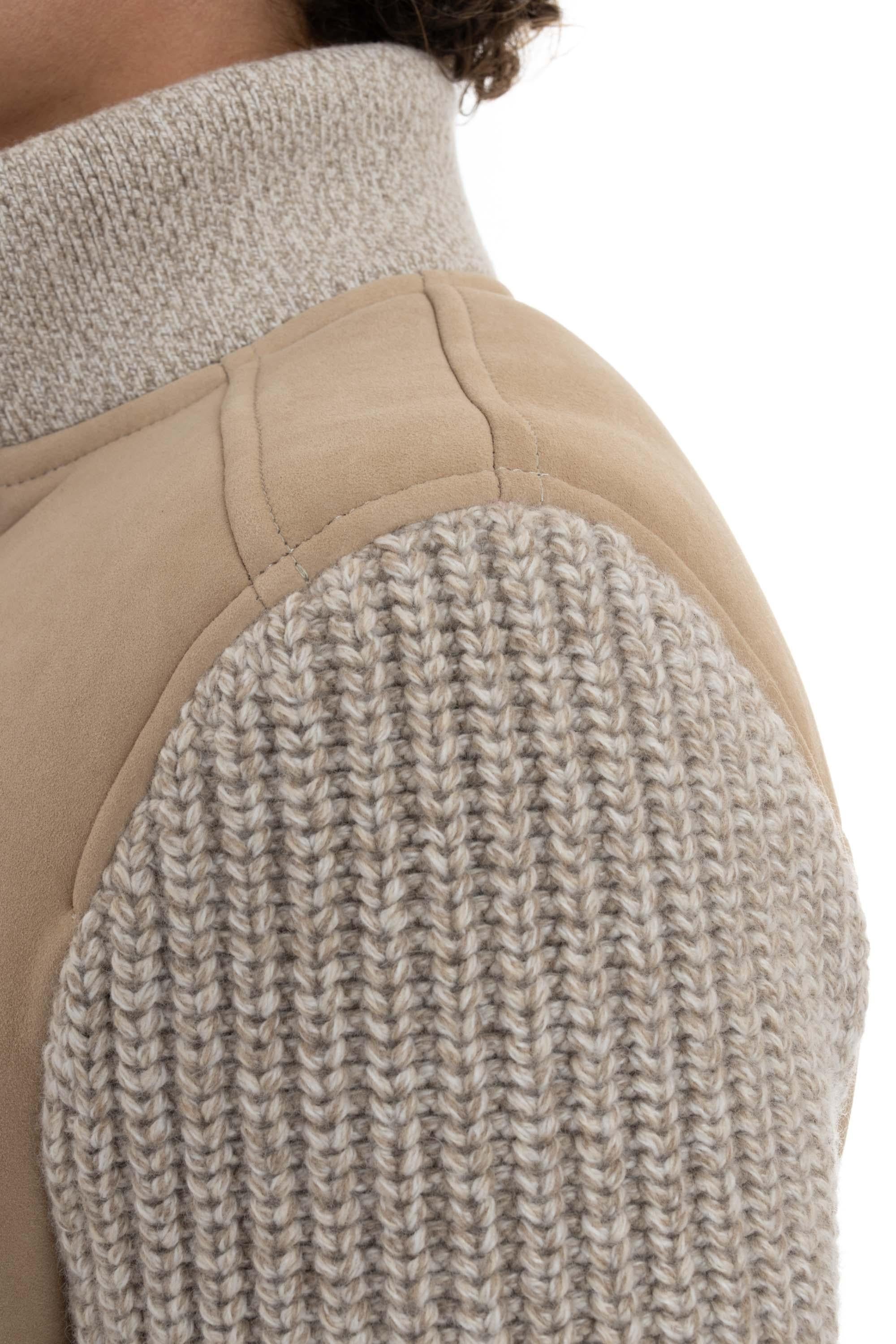 Bomber in montone con maniche in maglia J75GBTJ27 SHY0J017 02 Eleventy