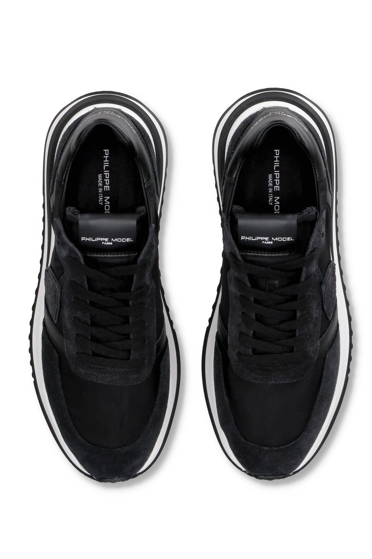 Philippe Model Sneaker Tropez 2.1 in camoscio e nylon full black TYLU.TROPEZ/2 W002
