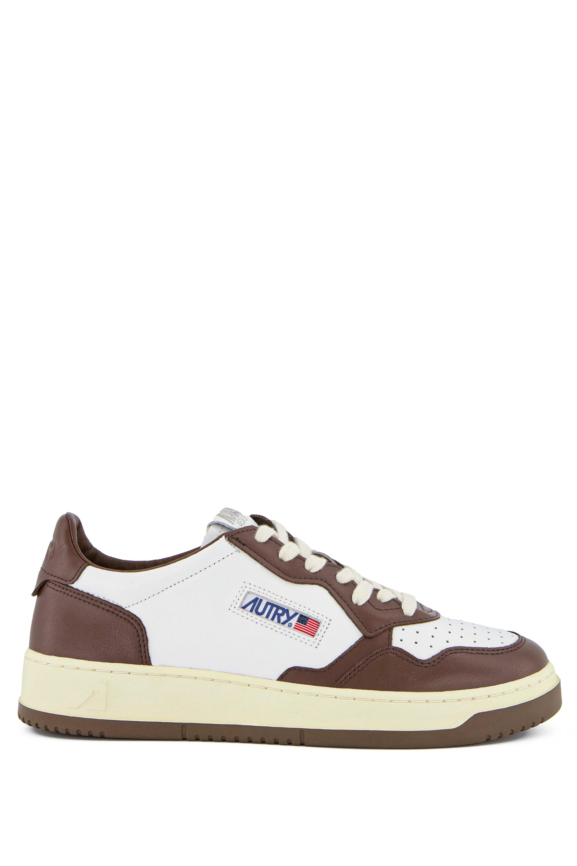 Sneaker Medalist bicolor in pelle AULM WB46 WHT/CHESTNUT Autry
