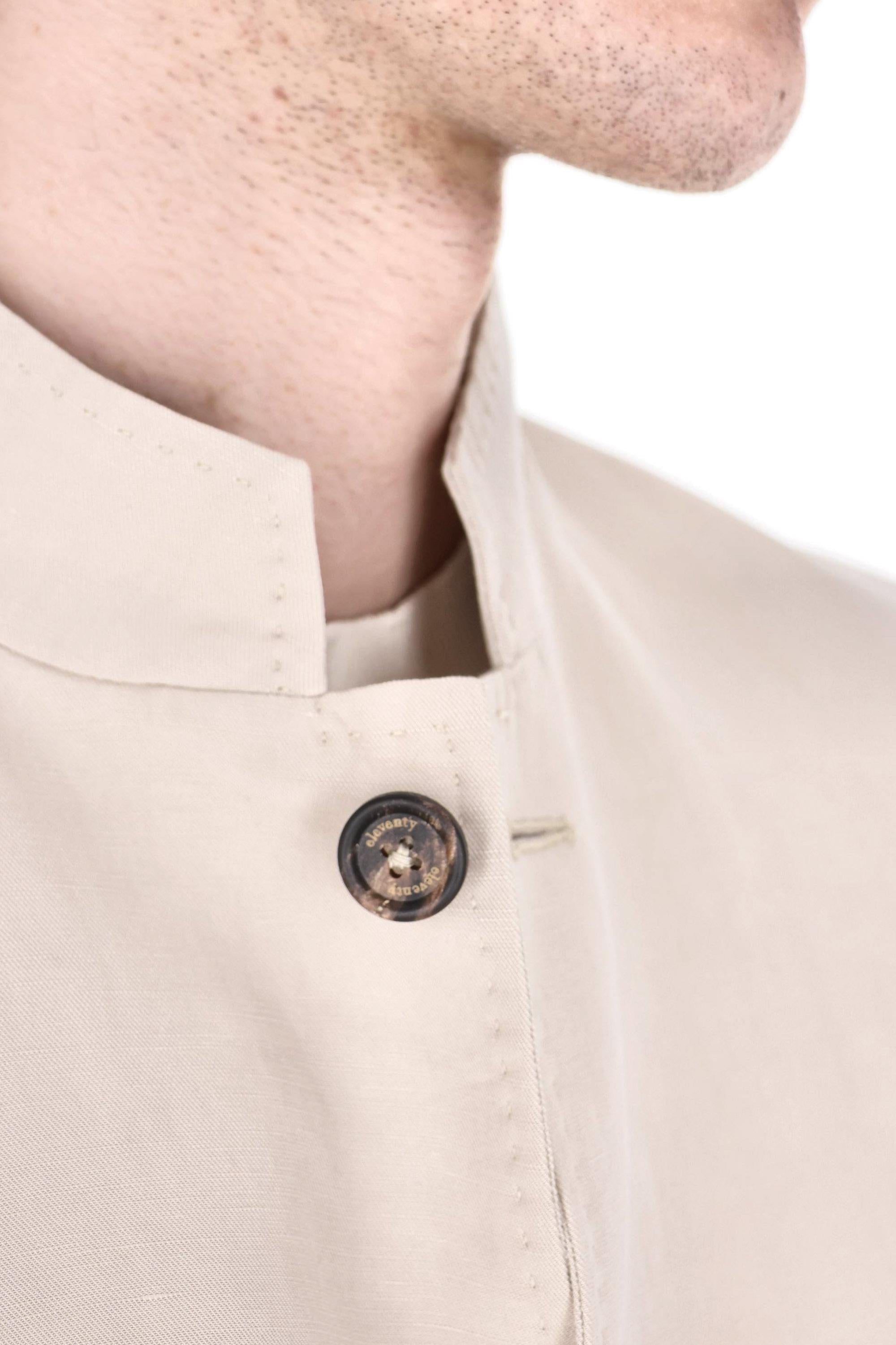 Eleventy Giacca modello Mao collo coreano in lyocell-lino M75GIAM05 TES0M116 02