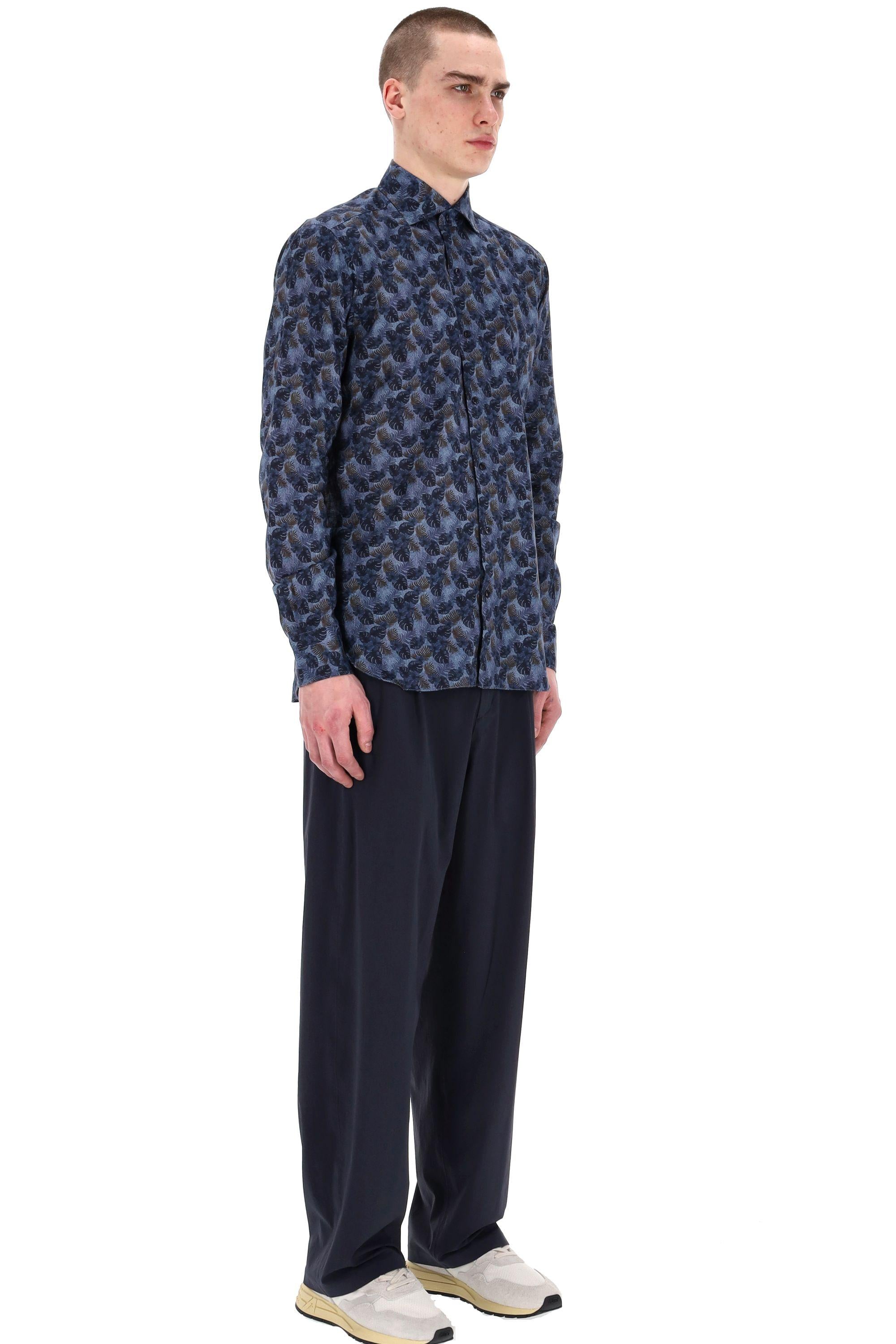 Barba Camicia sartoriale in lino fantasia floreale linea Dandylife LIU13P0147117.U 0001