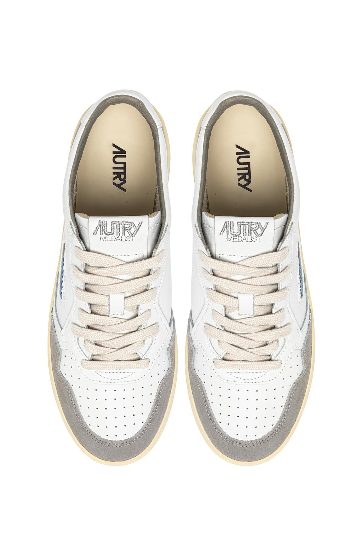 Autry Sneaker Medalist in pelle supersoft e camoscio AULM FT01 WHT/VAP