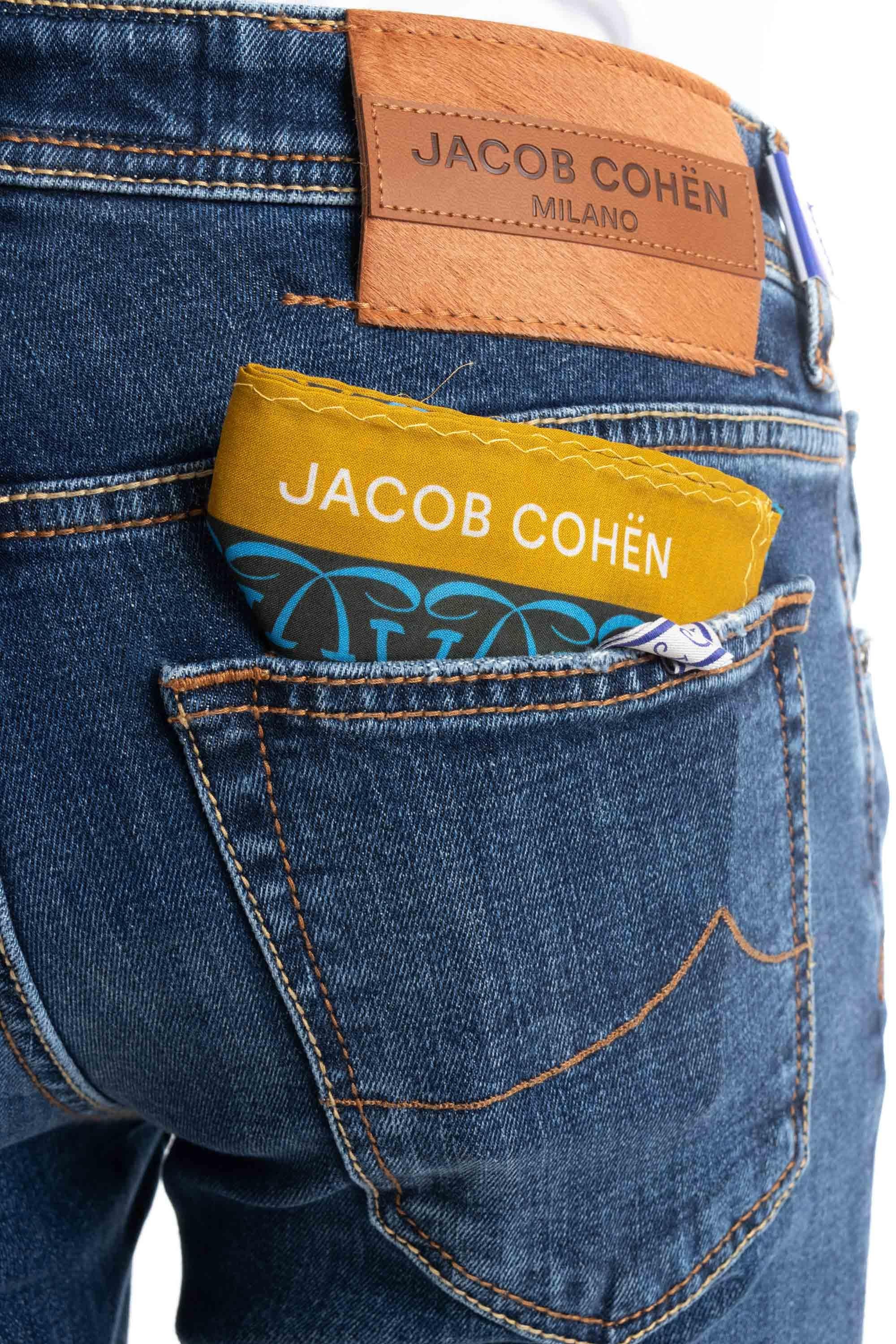 Jeans etichetta pelle e cavallino mod. Nick slim fit E07 32 S 4071 NICK SLIM 923D Jacob Cohen