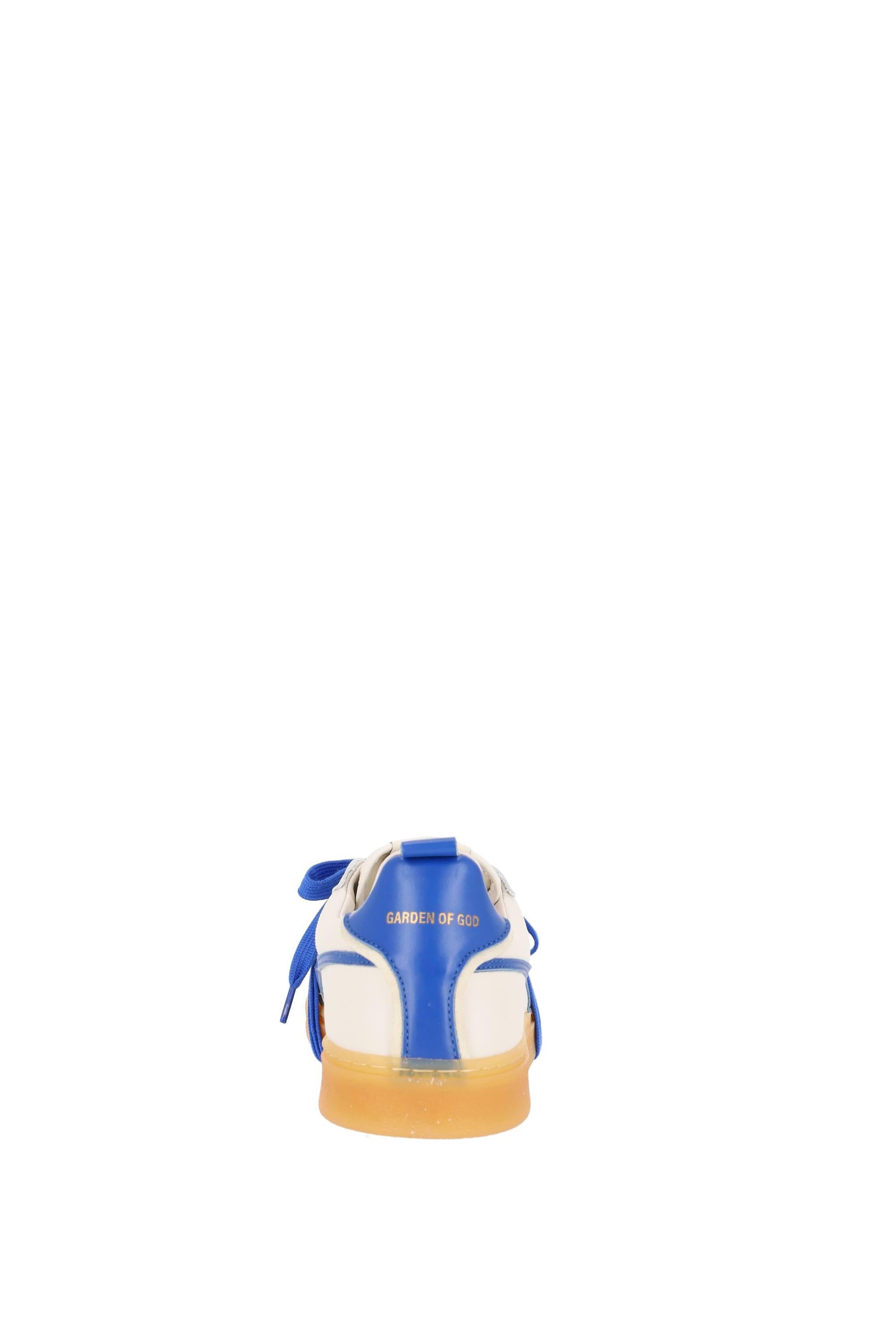 Garden of God Sneaker in pelle e camoscio con dettagli blu china mod. Earth EARTH/3 OFFWHITE/COBALTO