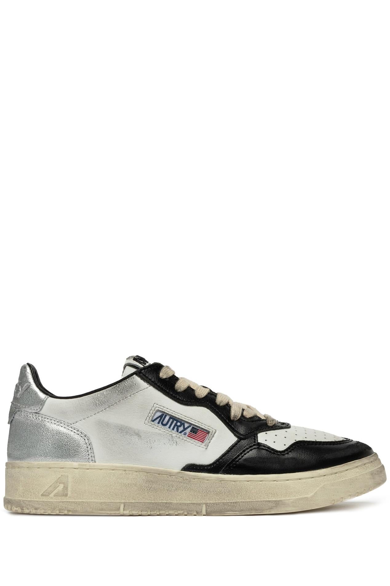 Autry Sneaker Medalist SuperVintage in pelle bicolor AVLM SV11 WHT/BLK/SIL