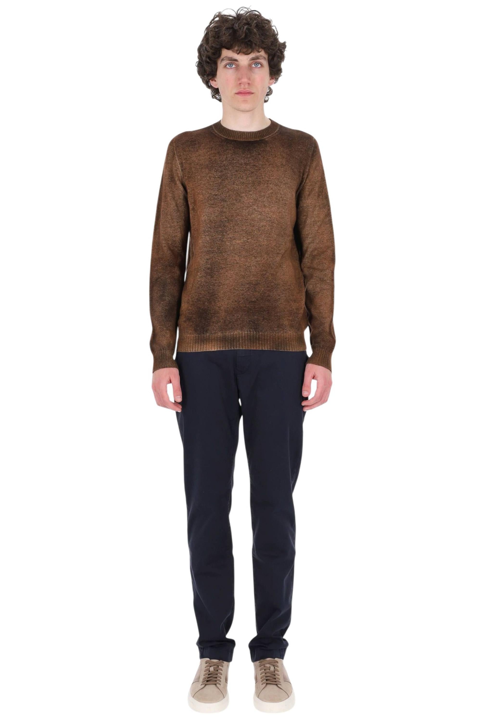 Avant Toi Maglia girocollo reversibile dipinta a mano in cashmere 225WU3000CASV-H V01133