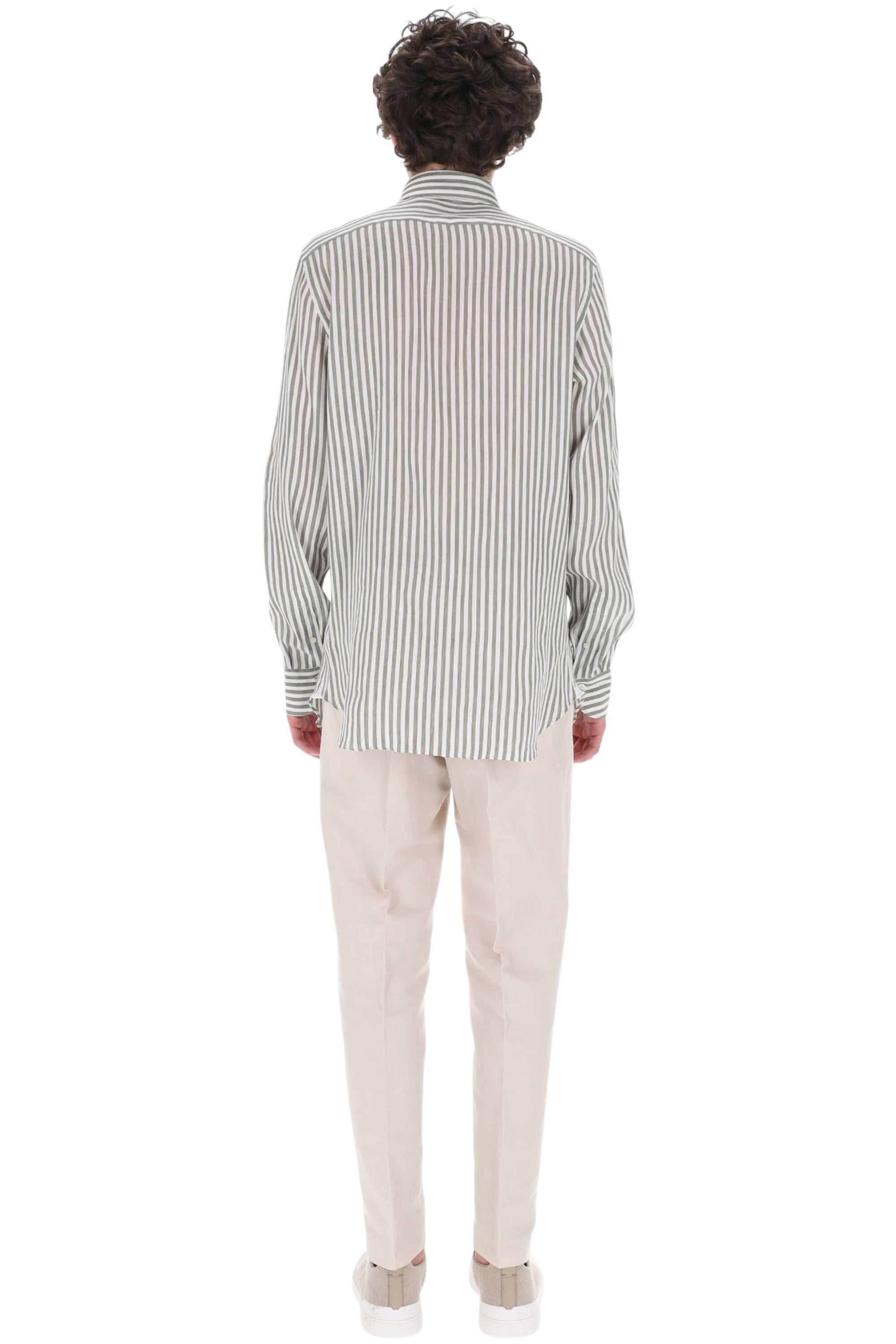 Finamore Camicia rigata in lino-lyocell modello Gaeta GT 013057 P6044/2 04