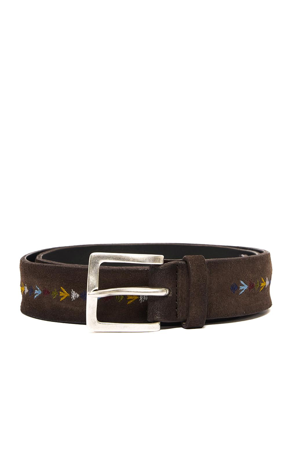 Orciani Cintura in pelle scamosciata con ricami U08392_HNS/2 T.MORO