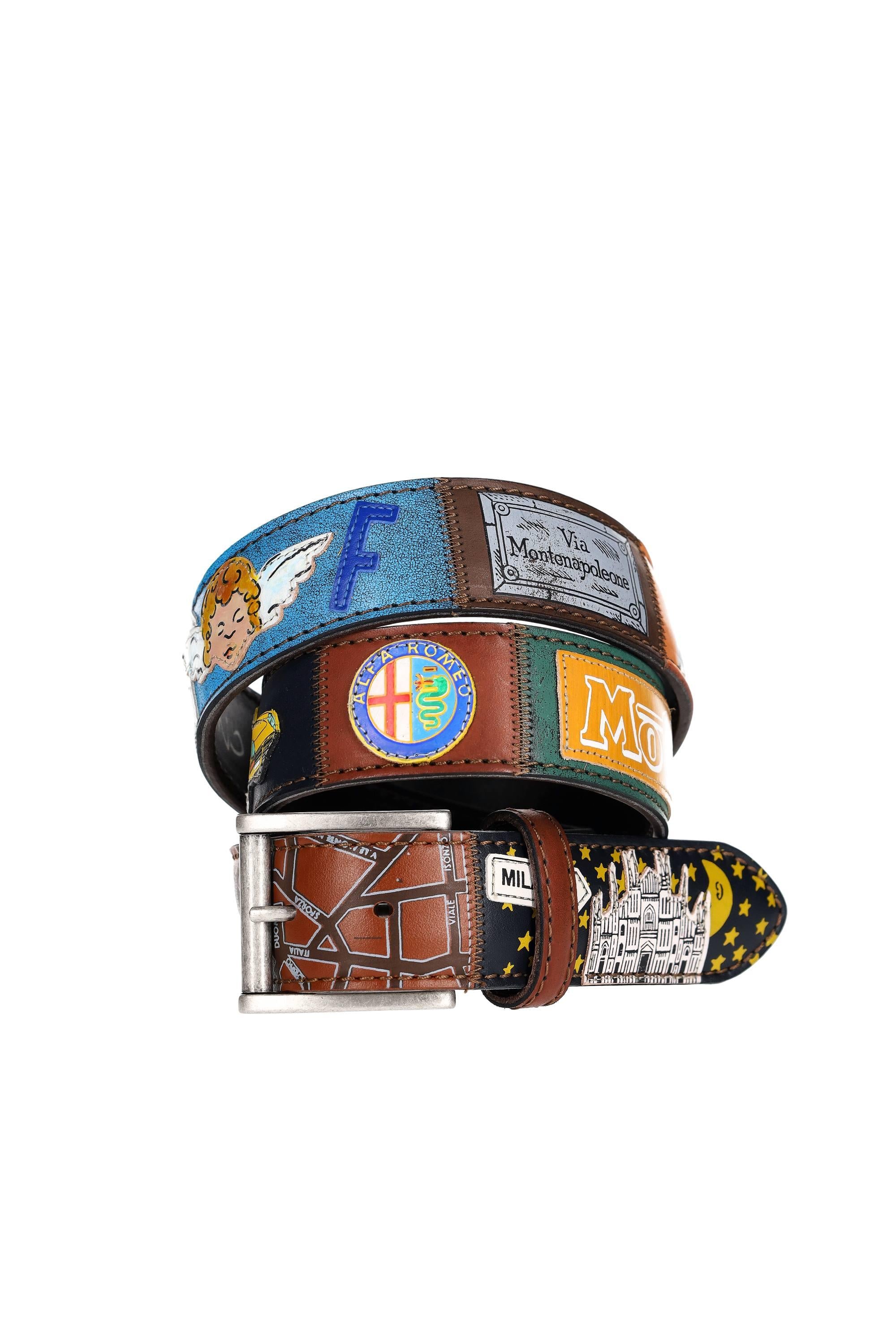 Artigianato Italiano Cintura artigianale in pelle "W Milano" W MILANO MLTCLR