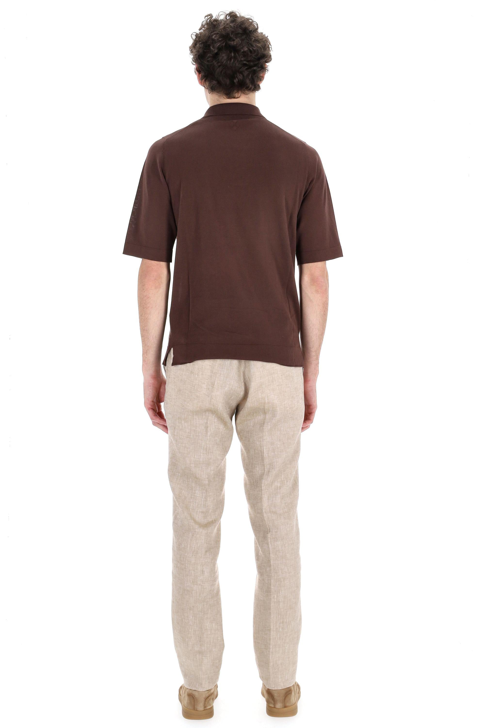 Ballantyne Polo open collar in fine cotone B2W104 18C23-3 14539