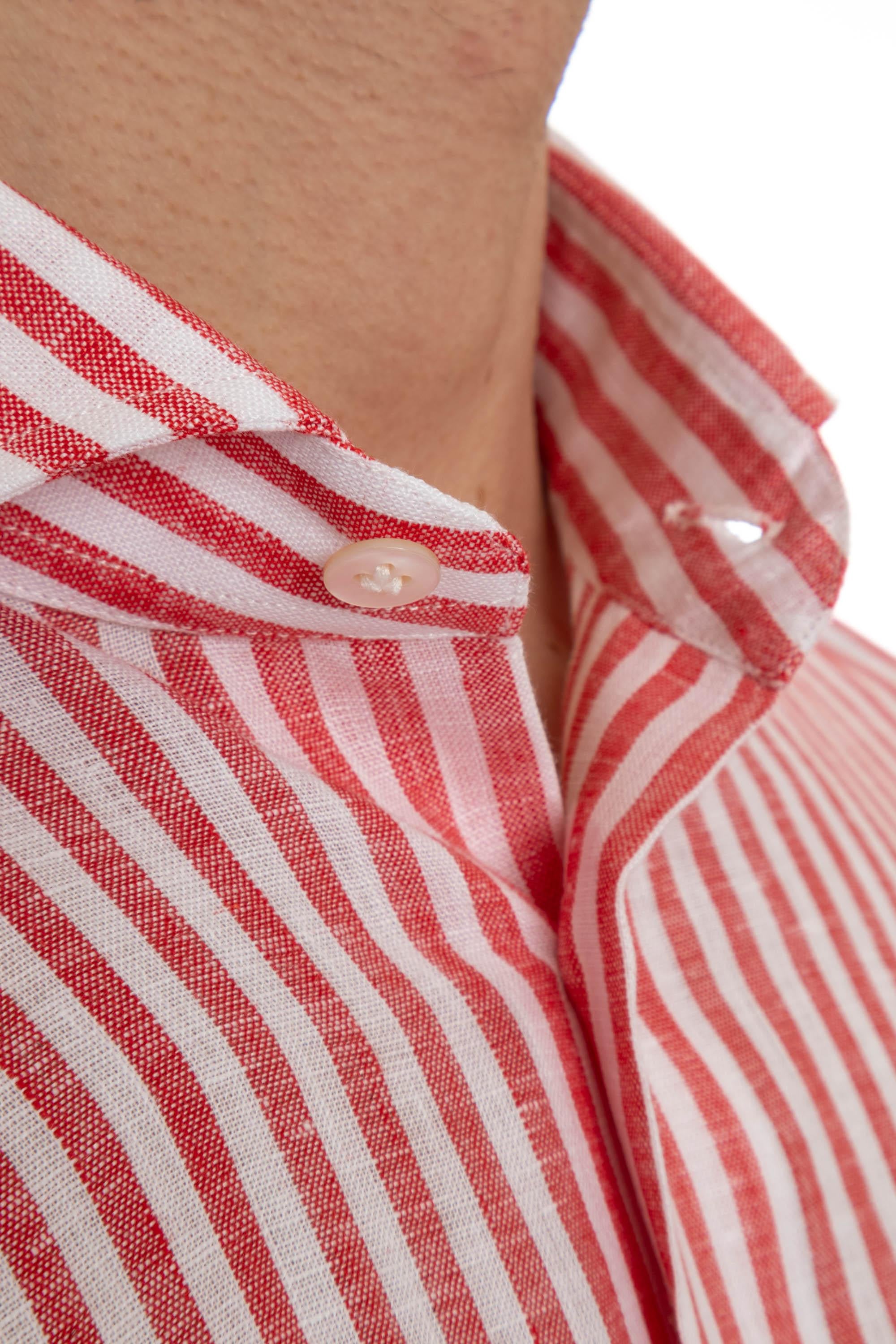 Camicia sartoriale in lino rigata 18052/2 9 Borriello