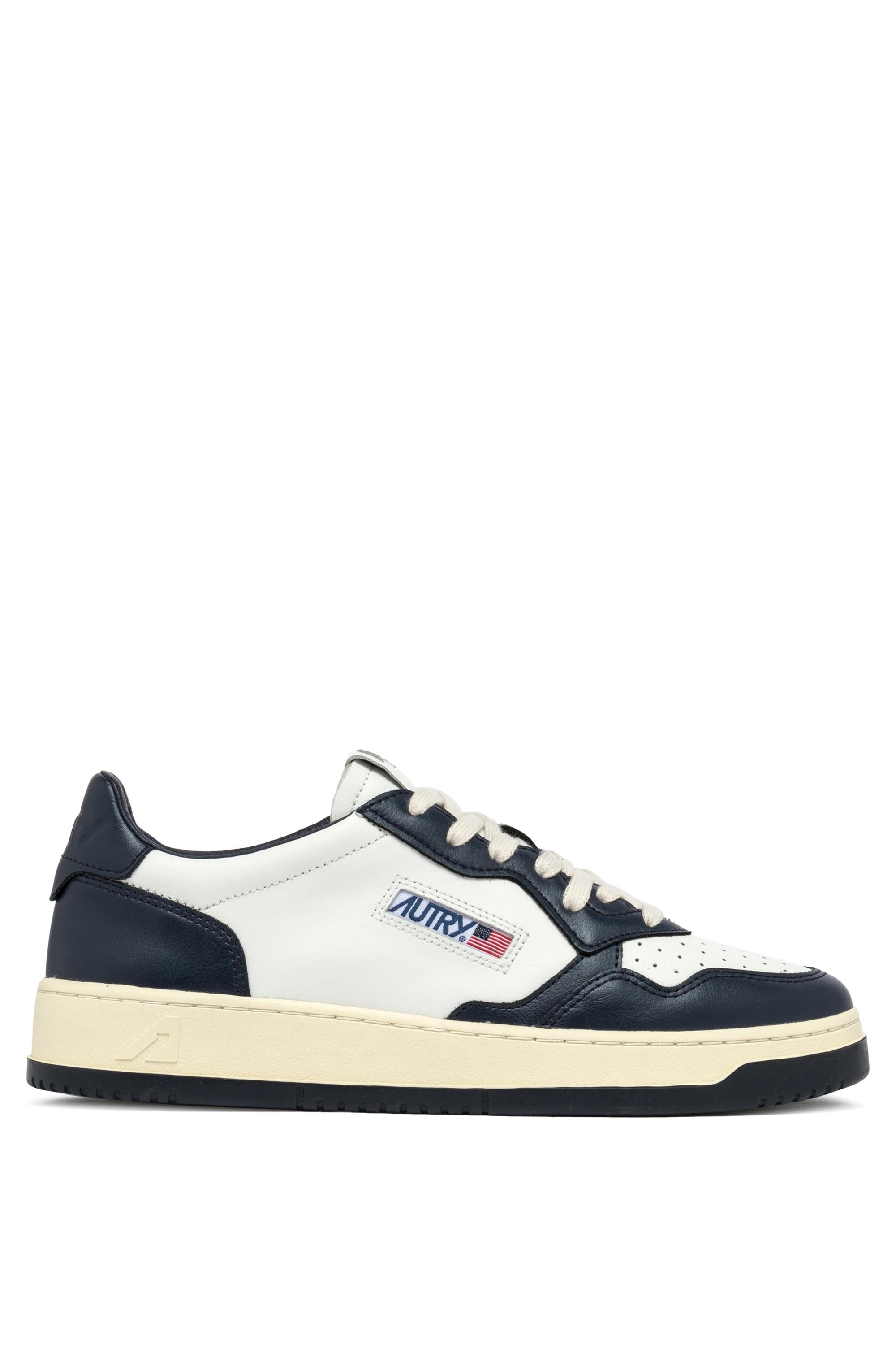 Sneaker Medalist bicolor in pelle AULM - WB04 WHT/BLUE Autry