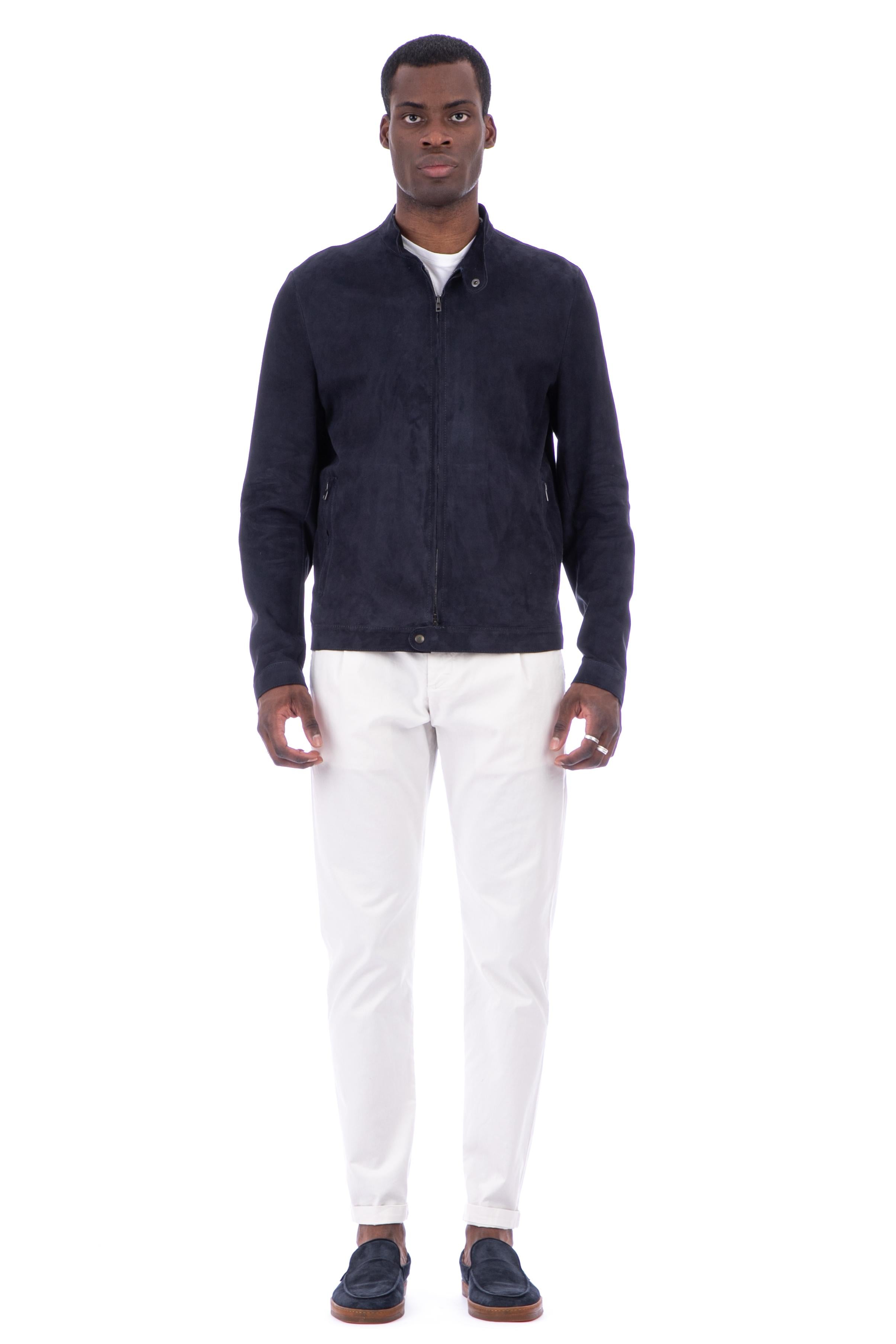 Giubbino in camoscio 38527-U_DNO BLU Salvatore Santoro