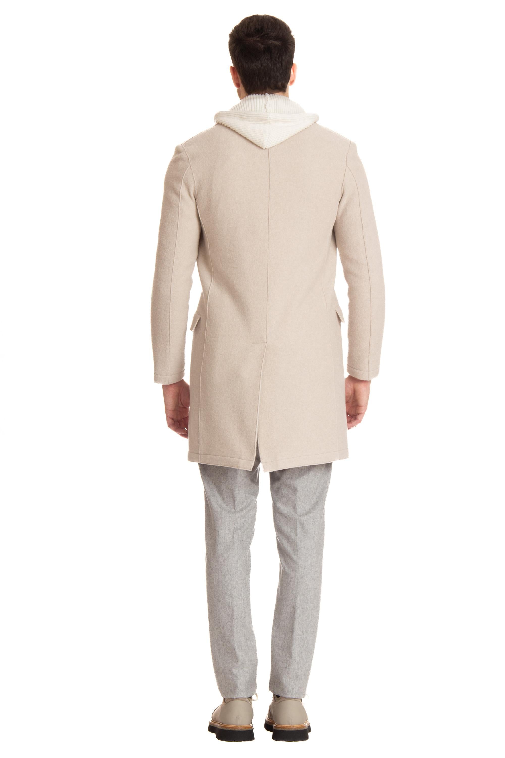 Eleventy Cappotto in lana vergine con cuciture a taglio vivo H70CAPF07 CAS24004 00