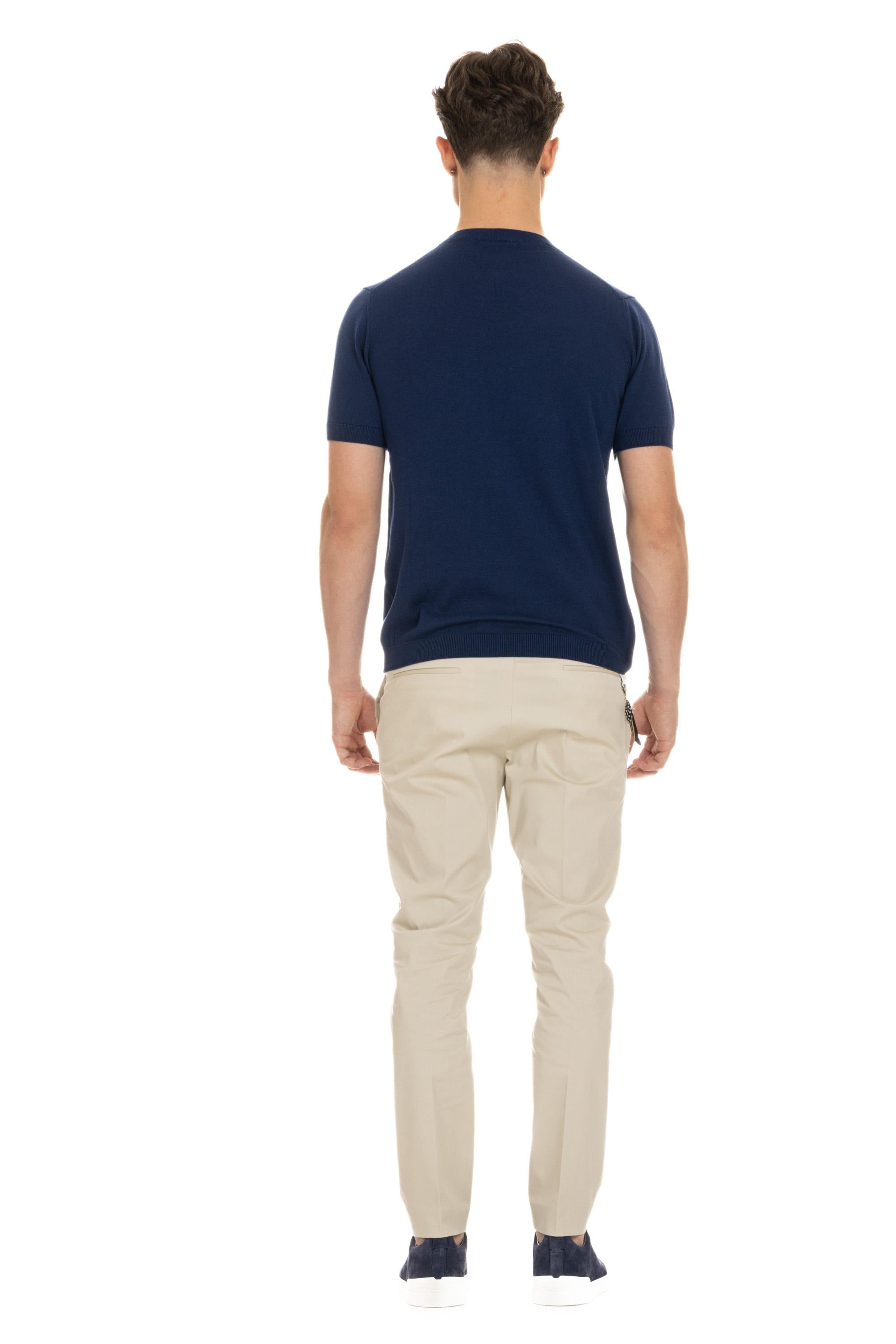 T-shirt a maglieria in cotone FOX PWE24-01/3 BLU Tagliatore