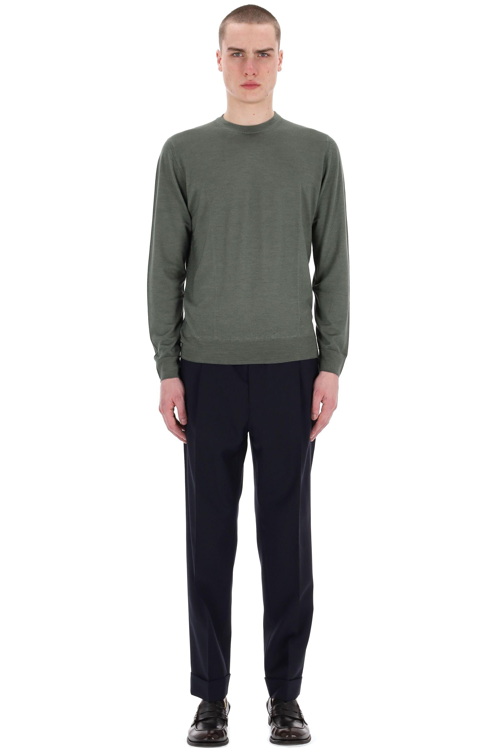 Maglia girocollo in lana acquerello super 140's D0D103A-5 473 Drumohr