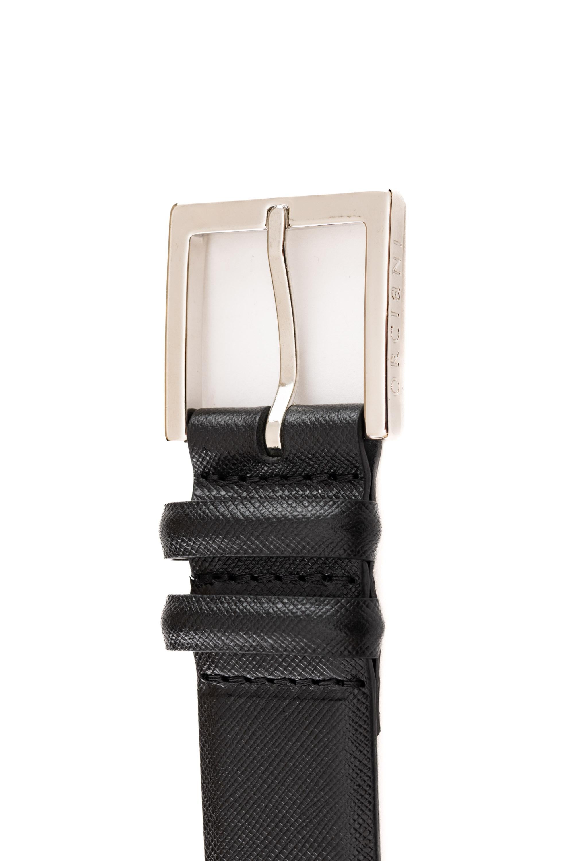 Orciani Cintura in pelle classica saffiano U08118 NERO