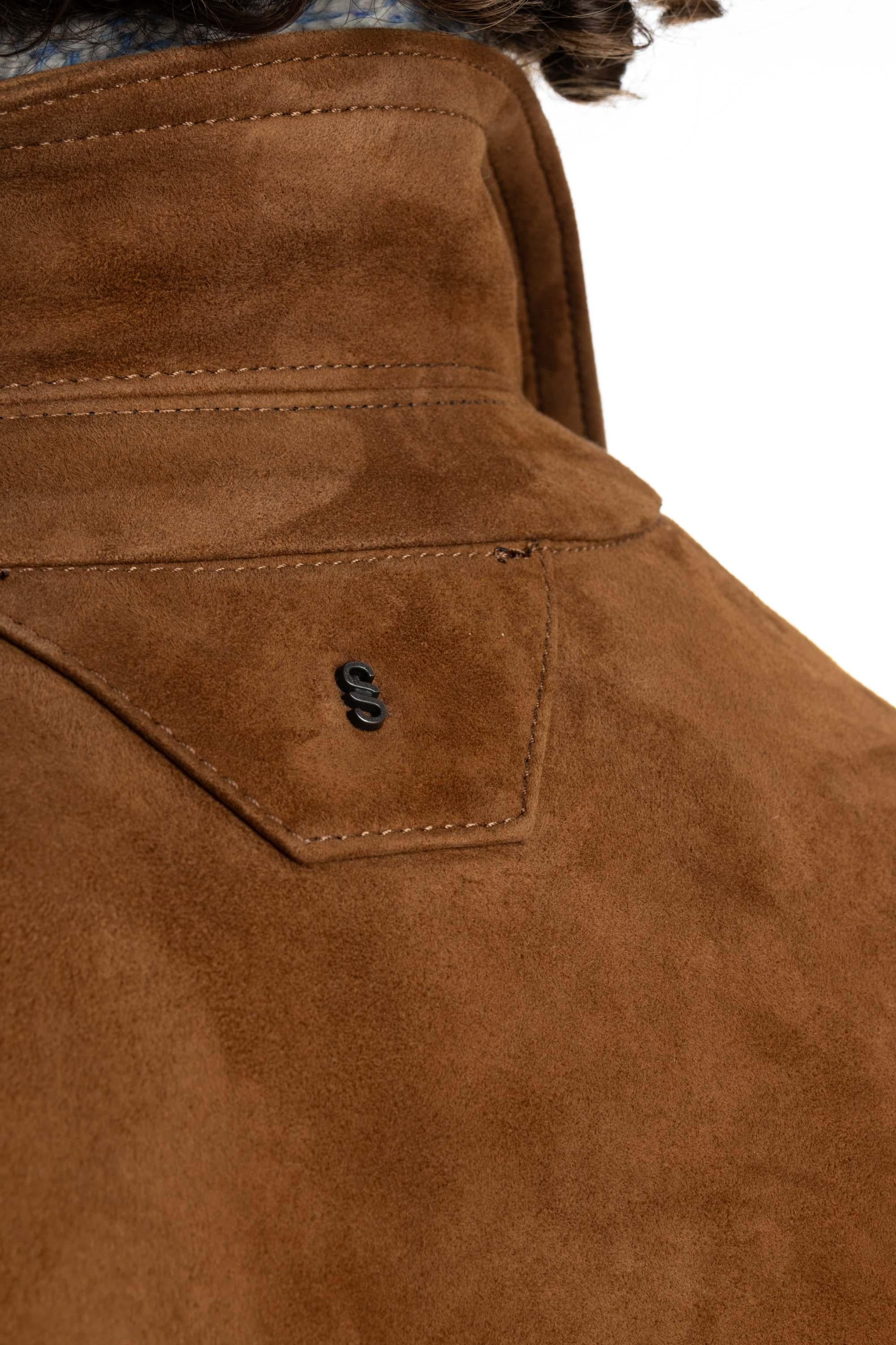 Salvatore Santoro Trucker in suede 45555-U TOBACCO