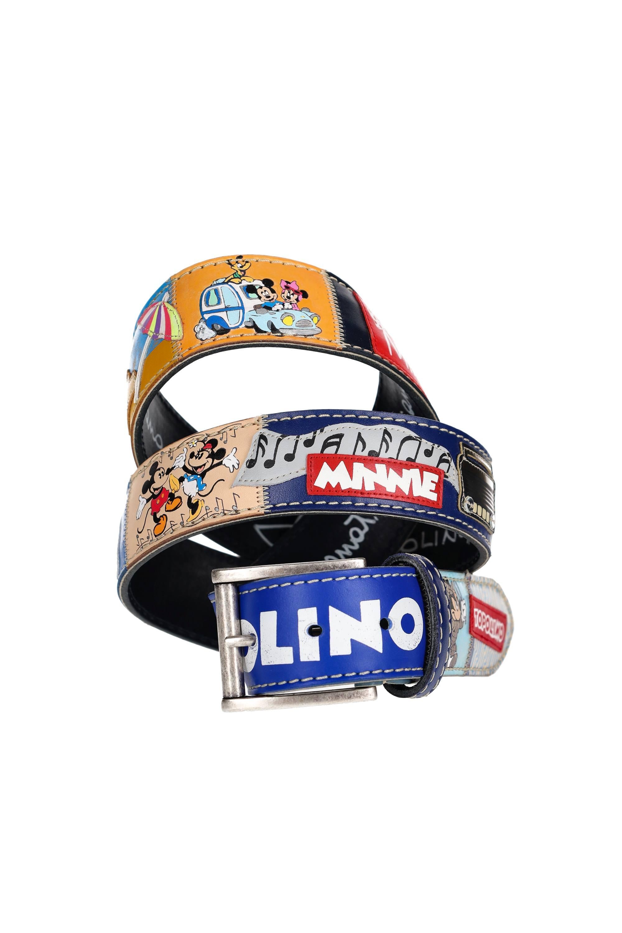 Artigianato Italiano Cintura artigianale in pelle dipinta a mano "Topolino 1" TOPOLINO 1 MLTCLR