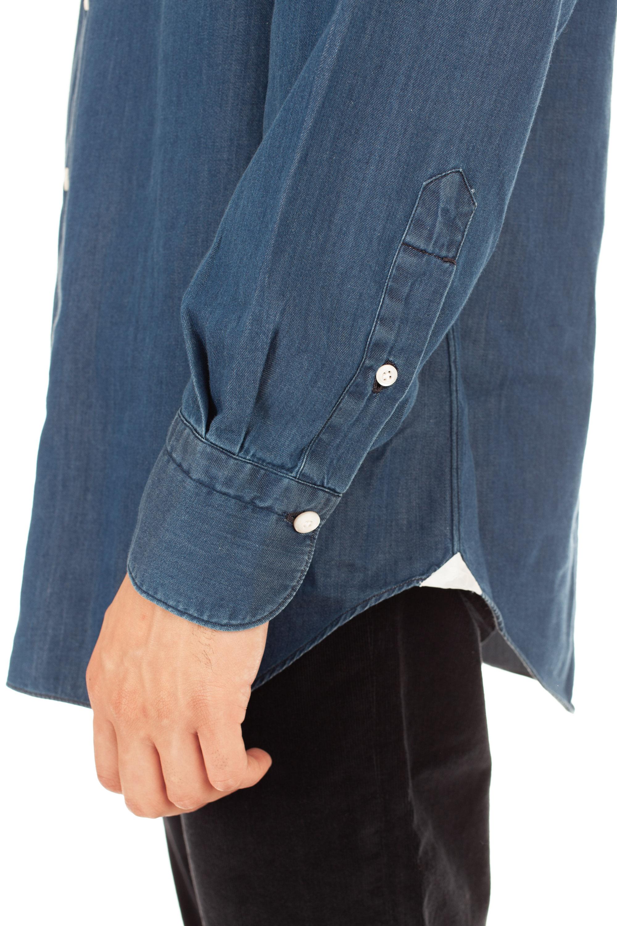Finamore Camicia sartoriale in twill denim linea milano ML-ZNPS-Z 045880 C0512D 11