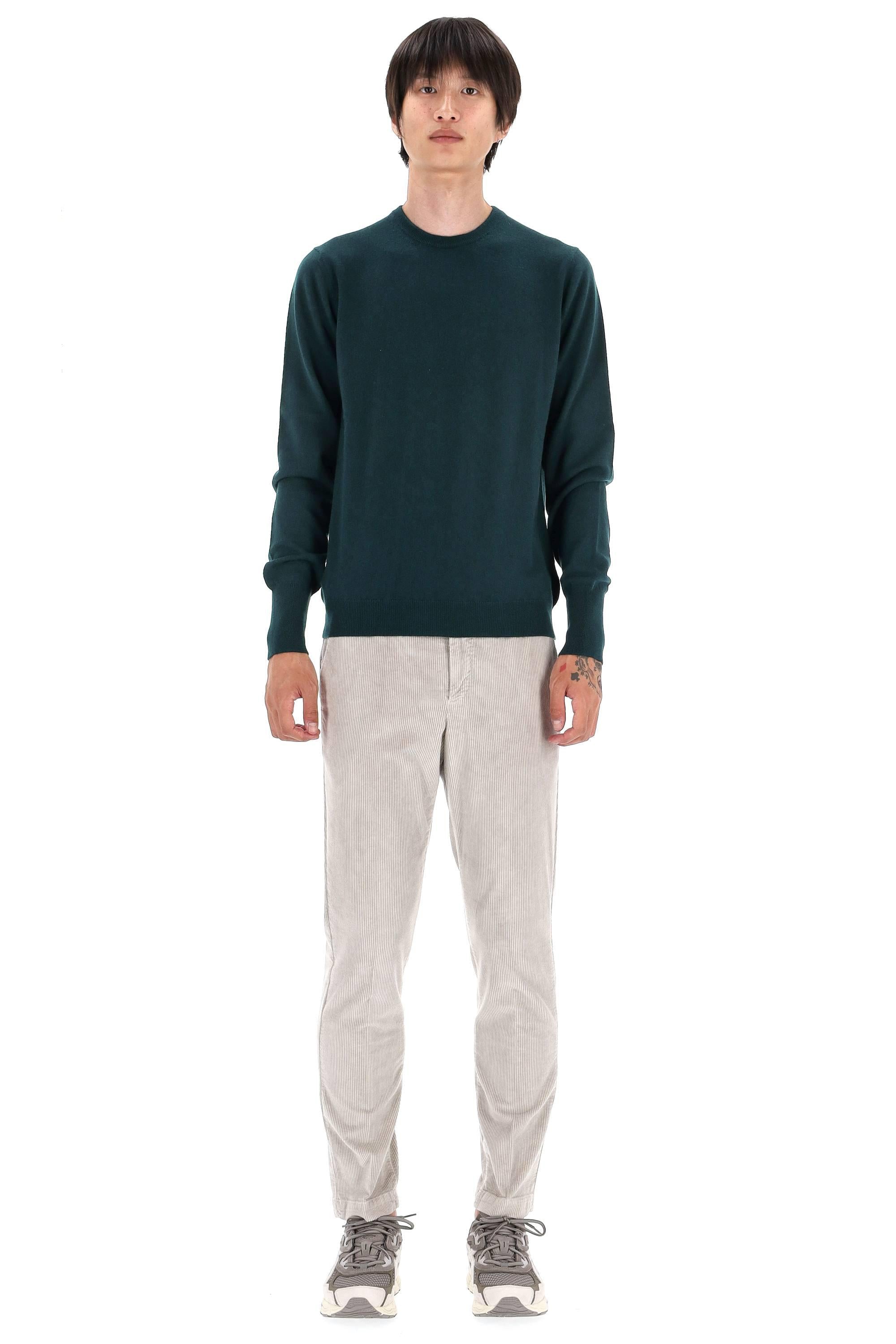 Drumohr Maglia girocollo in puro cashmere tinta unita D1K103L 490