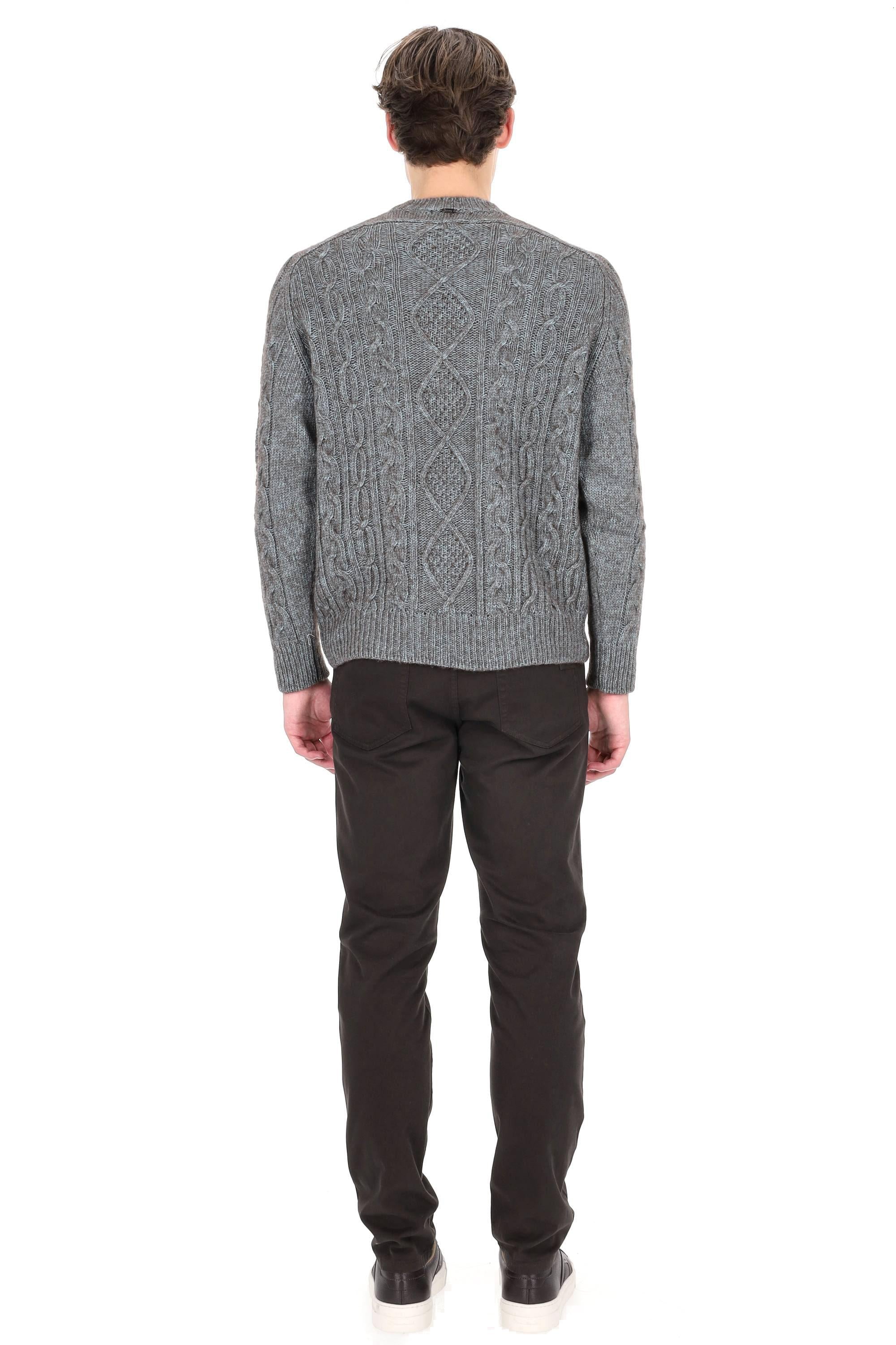 Herno Maglia girocollo a trecce vanisee in cotone-yak-lana MG000194U-72116 9095